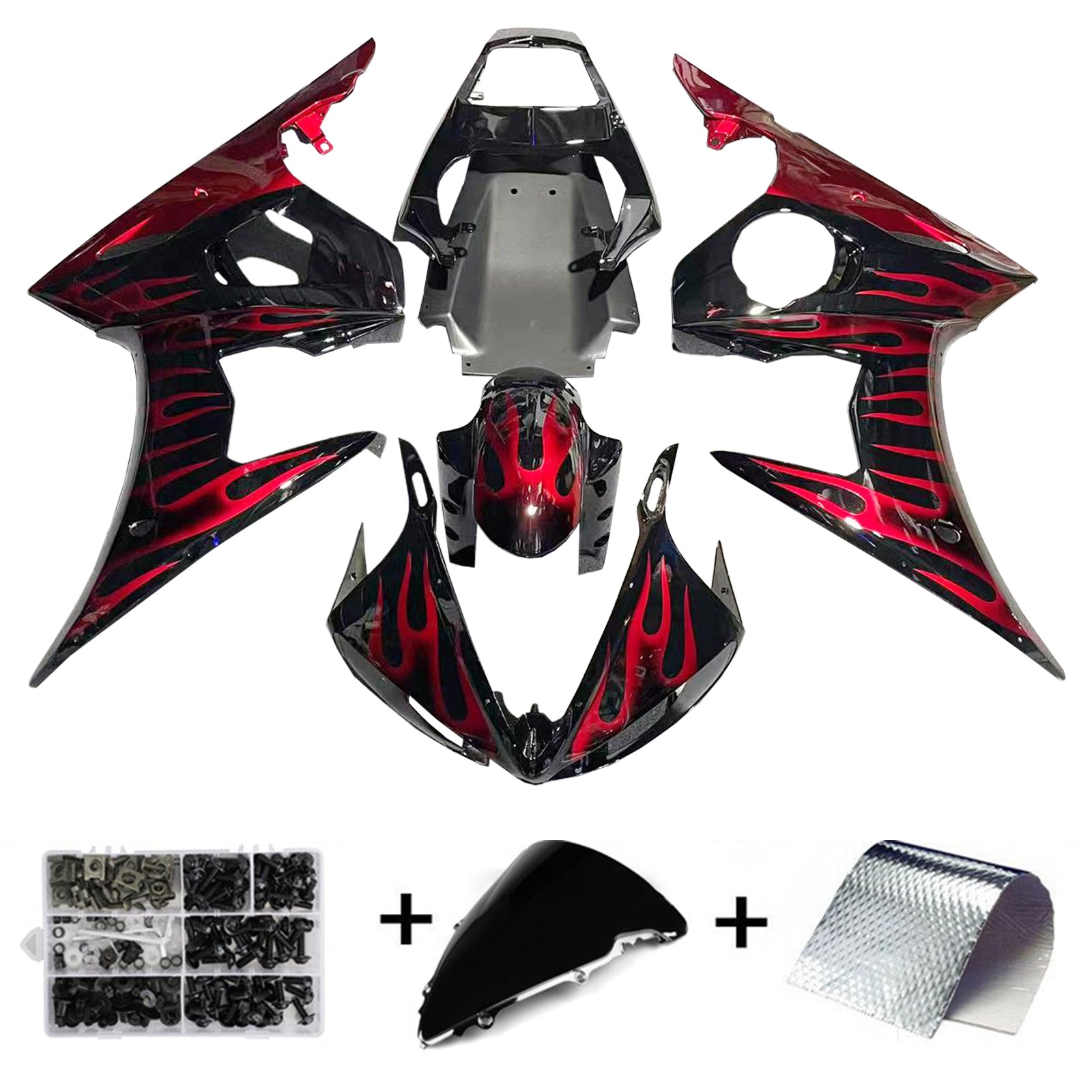 Kit de carénage en plastique ABS moulé par injection pour Yamaha YZF R6 2005 033