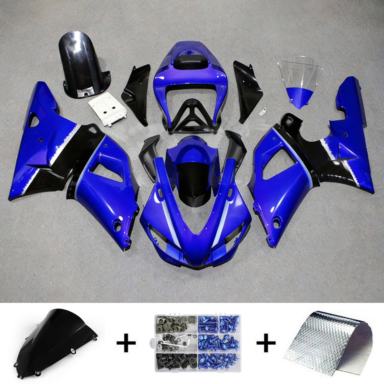 Amotopart Yamaha YZF 1000 R1 1998-1999 Kit Carénage Carrosserie Plastique ABS