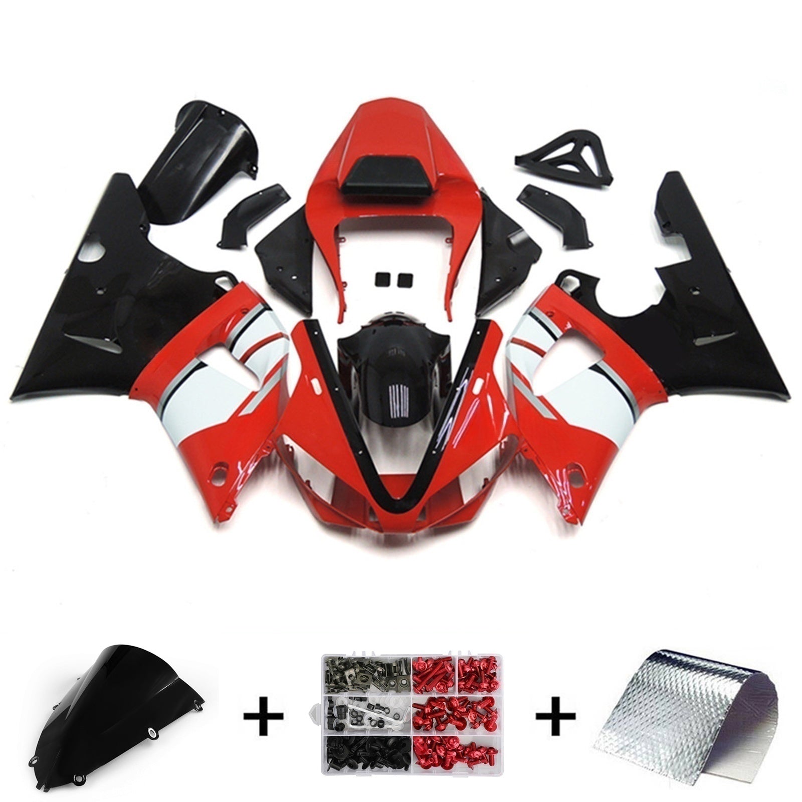 Amotopart Yamaha YZF 1000 R1 1998-1999 Kit Carénage Carrosserie Plastique ABS