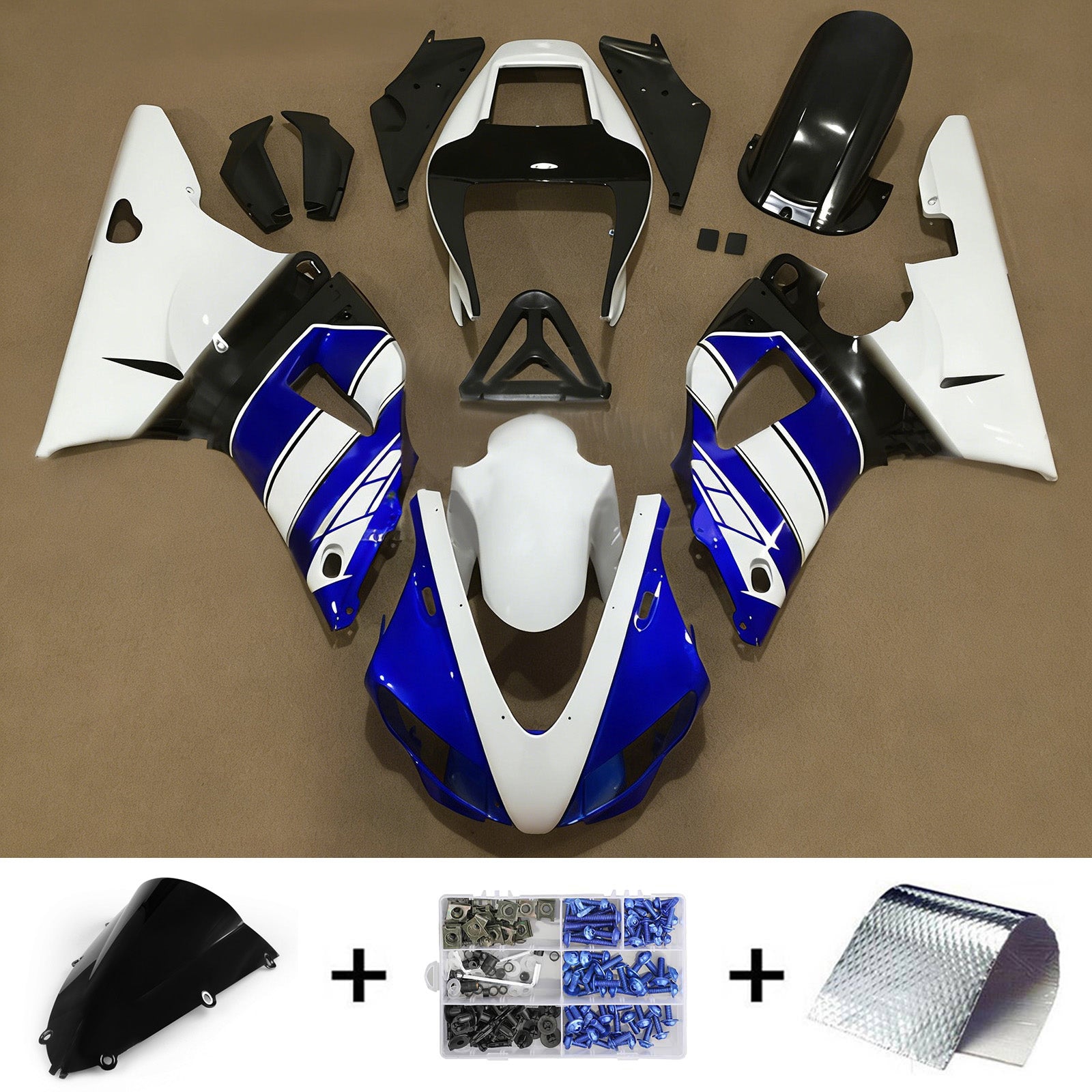Amotopart Yamaha YZF 1000 R1 1998-1999 Kit Carénage Carrosserie Plastique ABS