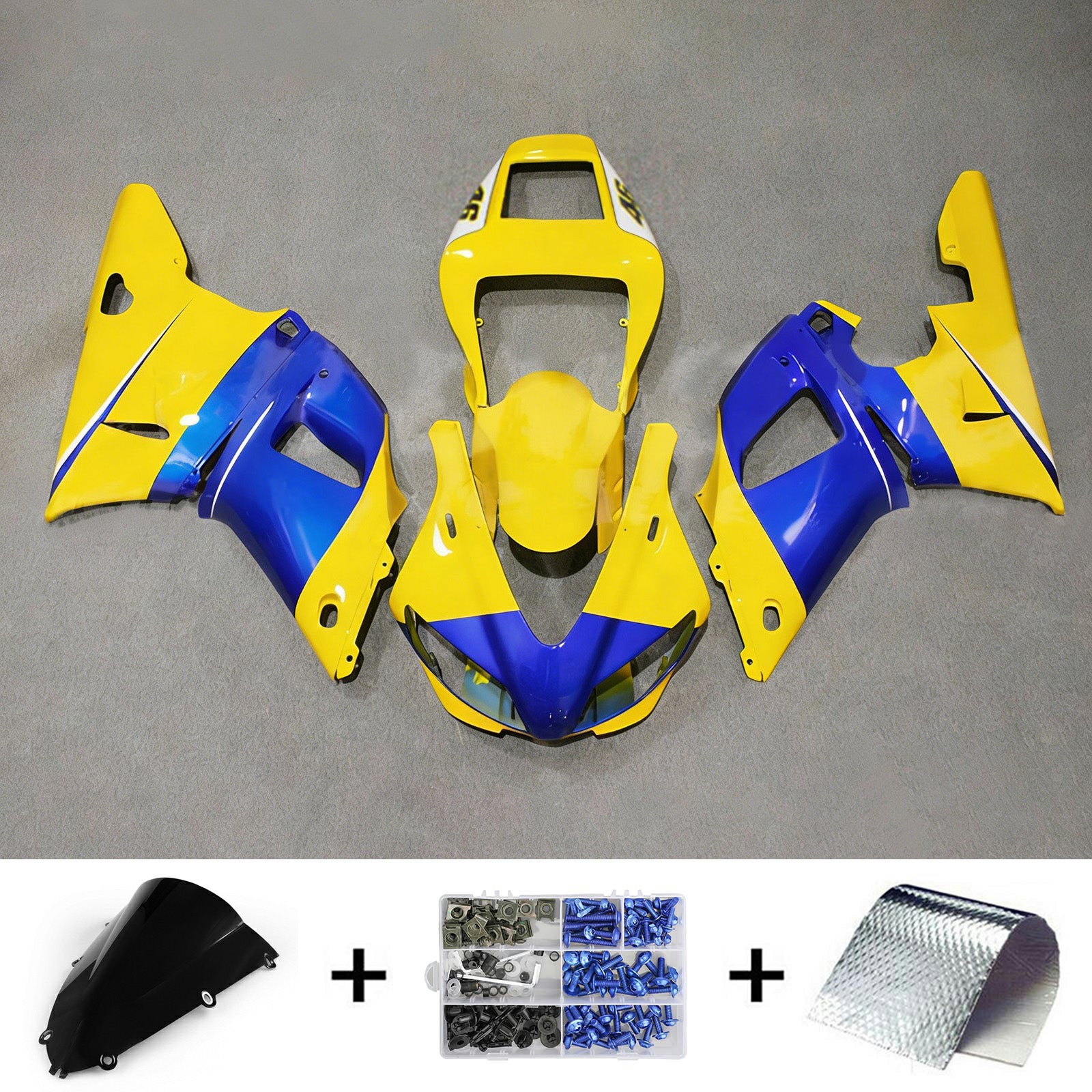 Amotopart Yamaha YZF 1000 R1 1998-1999 Kit Carénage Carrosserie Plastique ABS