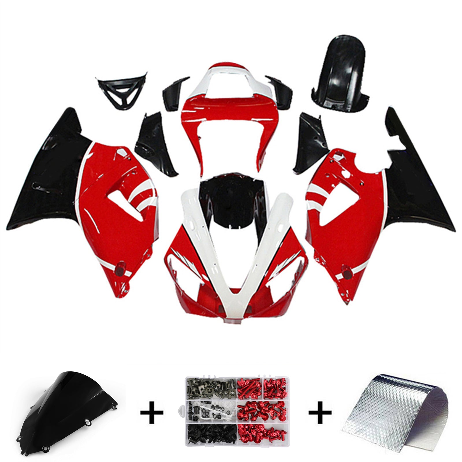 Amotopart Yamaha YZF 1000 R1 1998-1999 Kit Carénage Carrosserie Plastique ABS