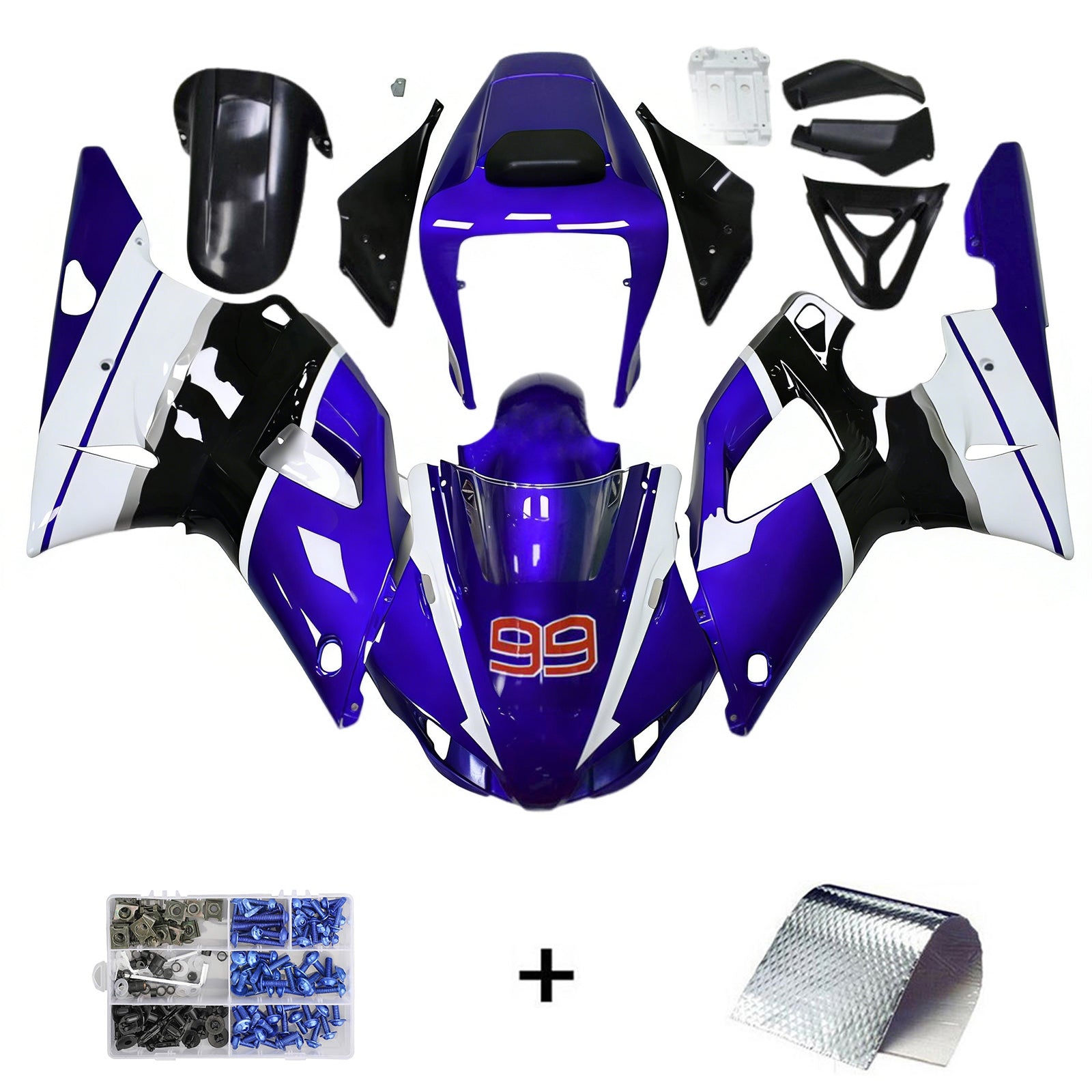 1998-1999 Yamaha YZF-R1 ruiskutussuojasarja ABS muovinen kori