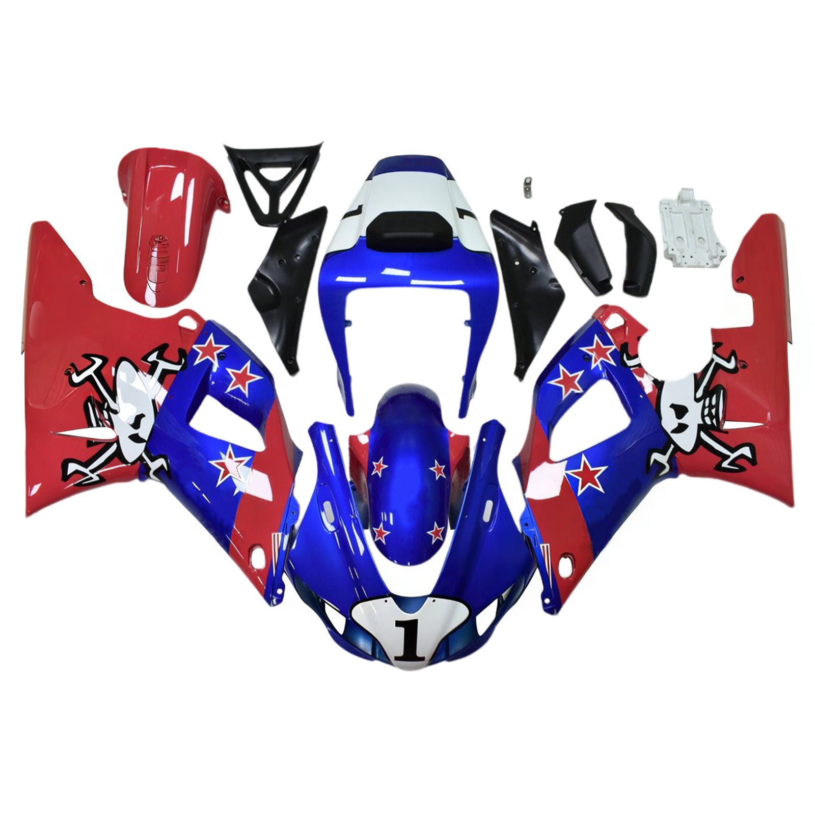 1998-1999 Yamaha YZF-R1 Kit de carenado de inyección Carrocería de plástico ABS