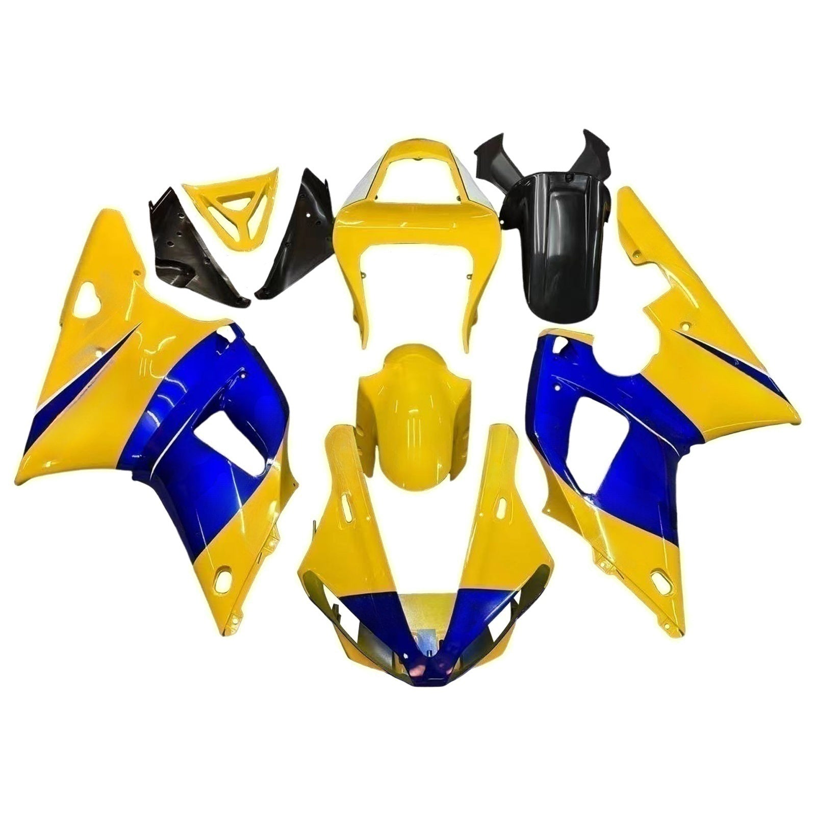 Carénages Amotopart 2000-2001 Yamaha YZF-R1 Jaune Bleu No.46 Camel Generic