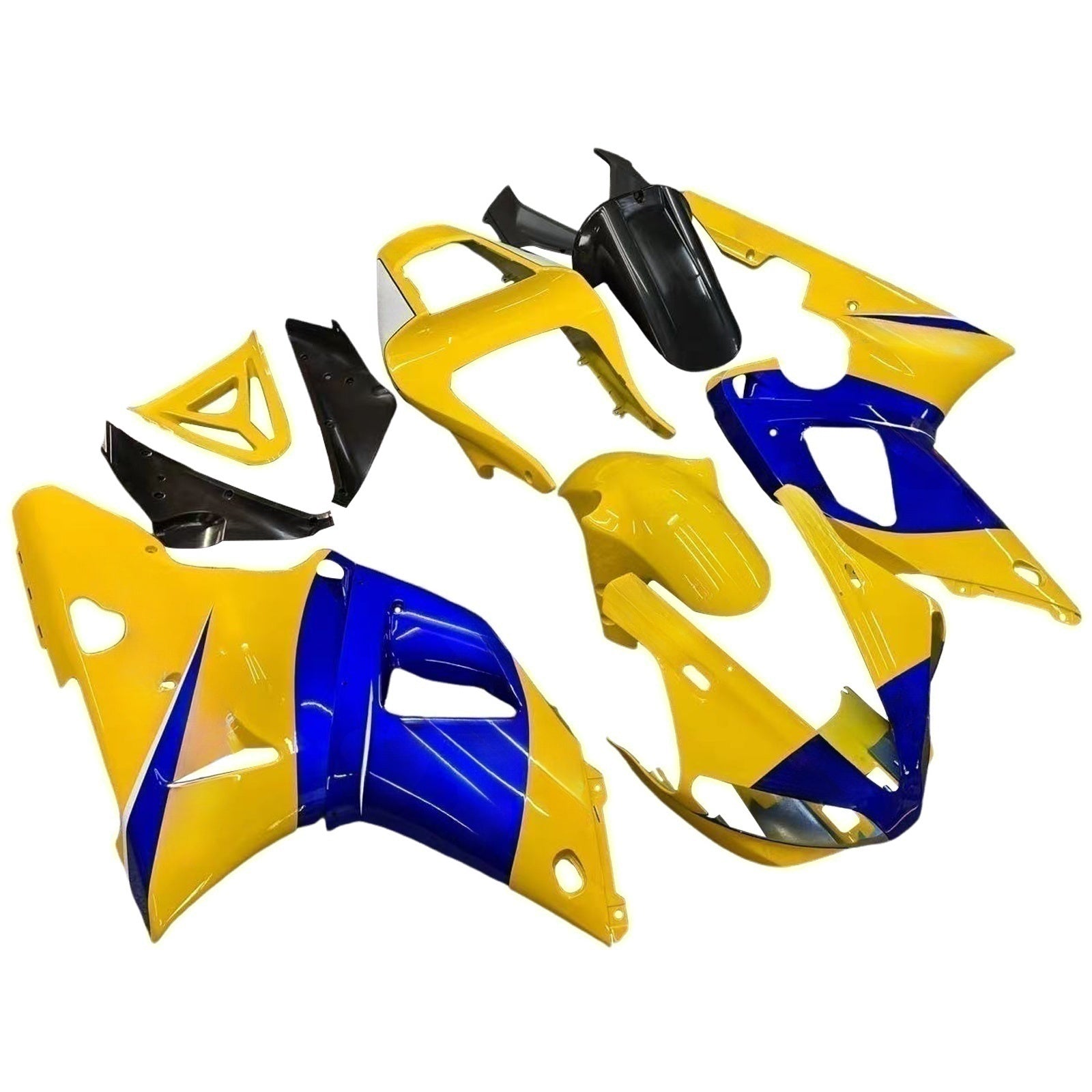 Carénages Amotopart 2000-2001 Yamaha YZF-R1 Jaune Bleu No.46 Camel Generic