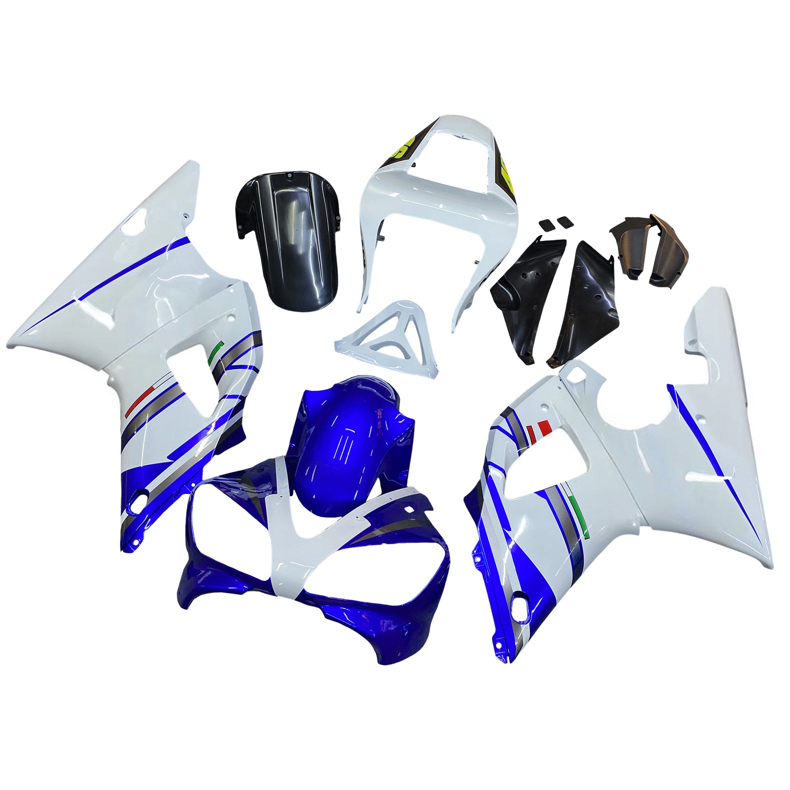 Carénages Amotopart 2000-2001 Yamaha YZF-R1 Bleu Blanc No.46 FIAT Generic
