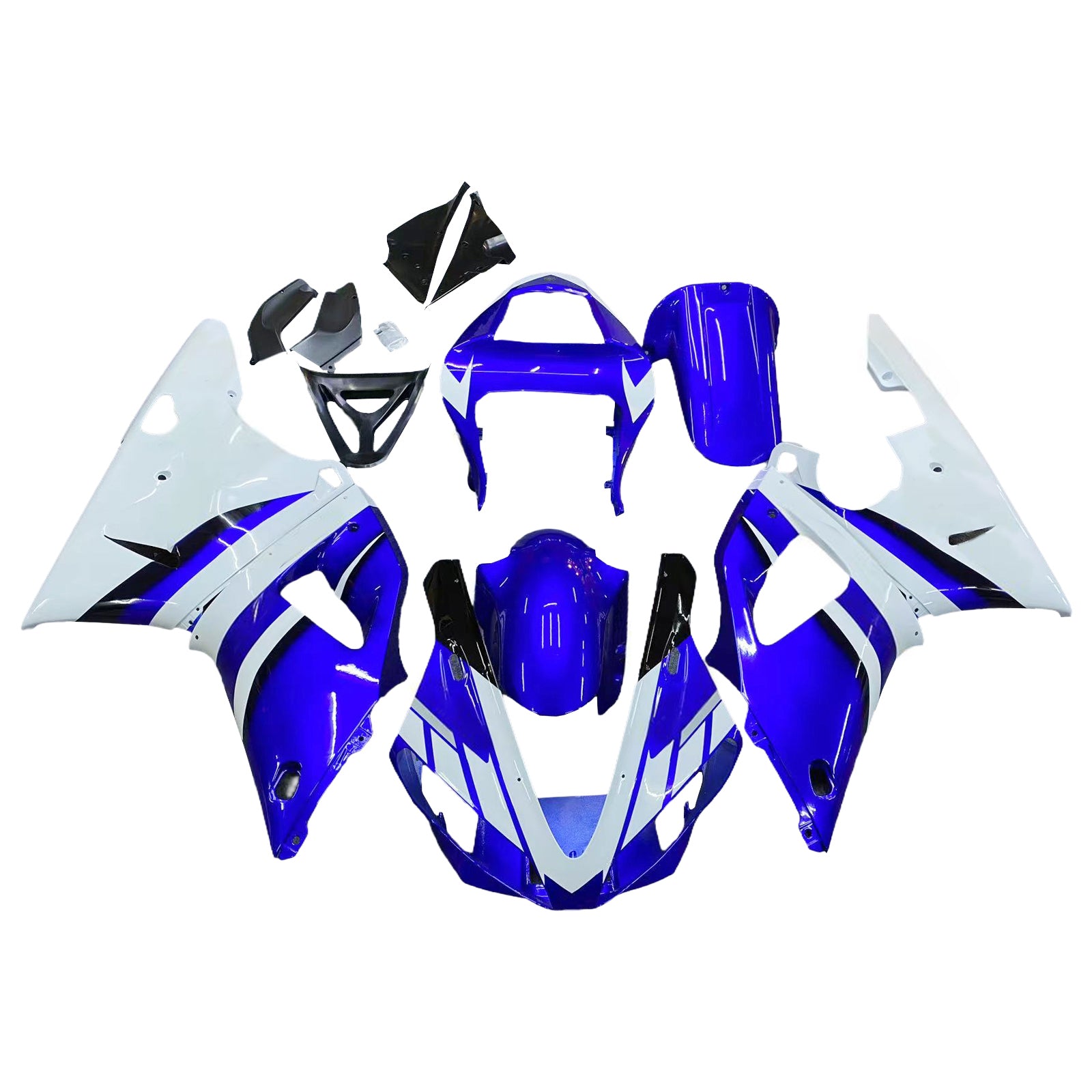 Amotopart Carénages 2000-2001 Yamaha YZF-R1 Bleu &amp; Blanc R1 Generic