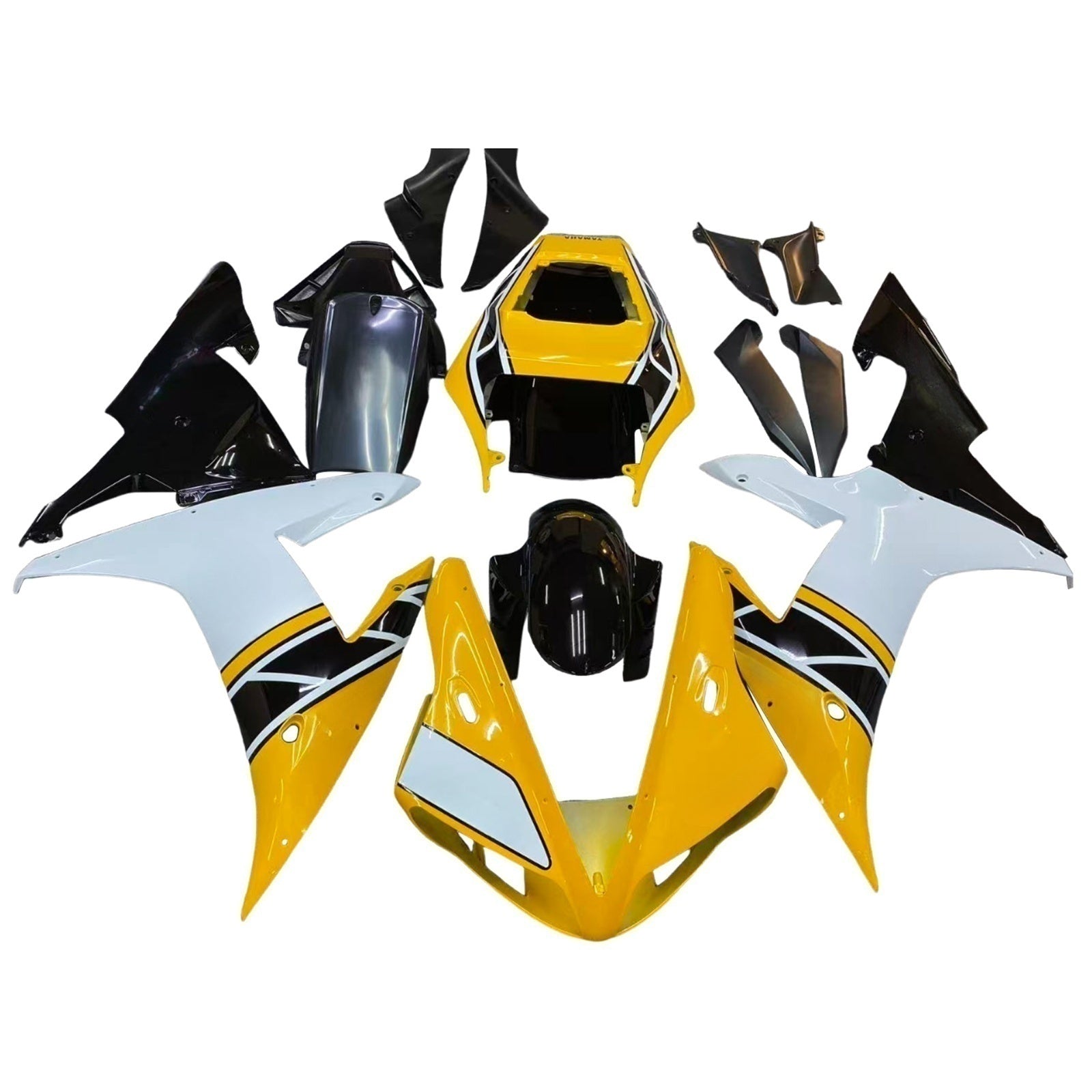 Amotopart stroomlijnkappen 2002-2003 Yamaha YZF-R1 Geel Wit Zwart R1 Generiek