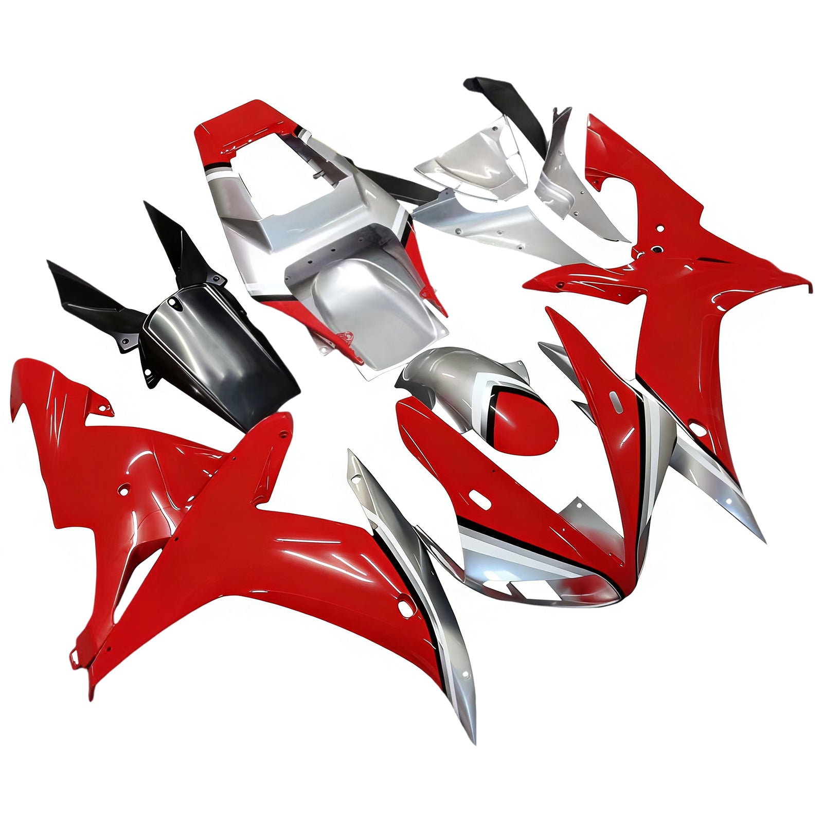 Carénages Amotopart 2002-2003 Yamaha YZF-R1 Rouge Argent Fortuna Generic