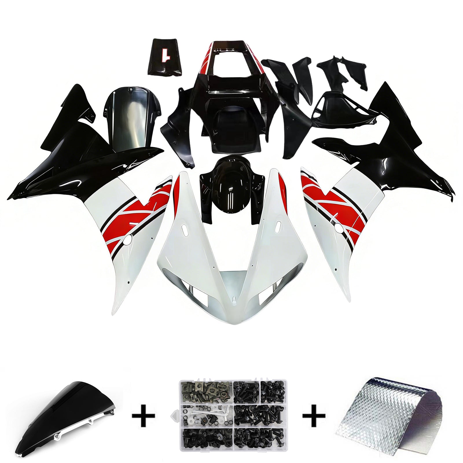 Amotopart Yamaha YZF-R1 2002-2003 Kit Carénage Carrosserie Plastique ABS