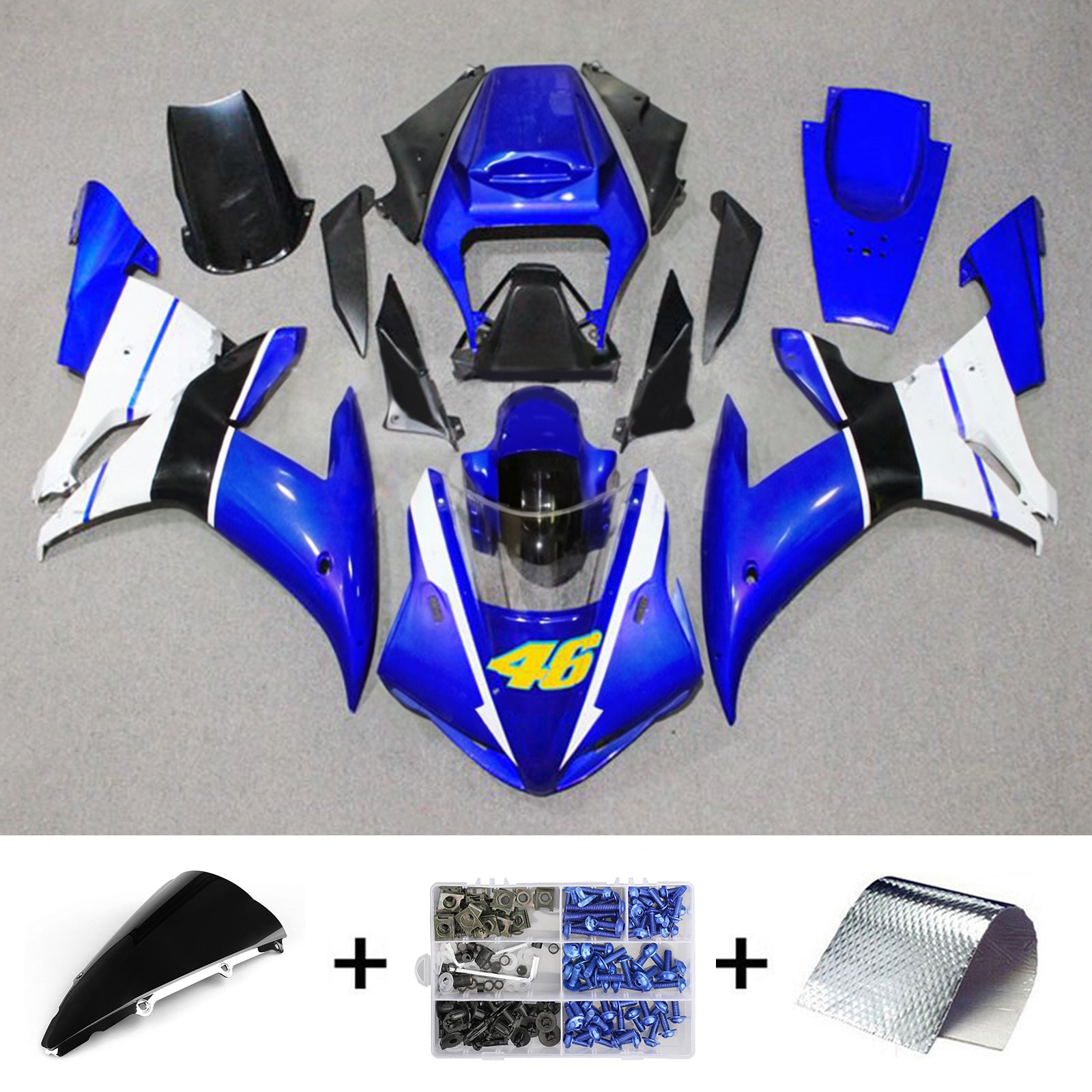 Injectie kuip kit carrosserie plastic abs geschikt voor yamaha yzf-r1 2002-2003