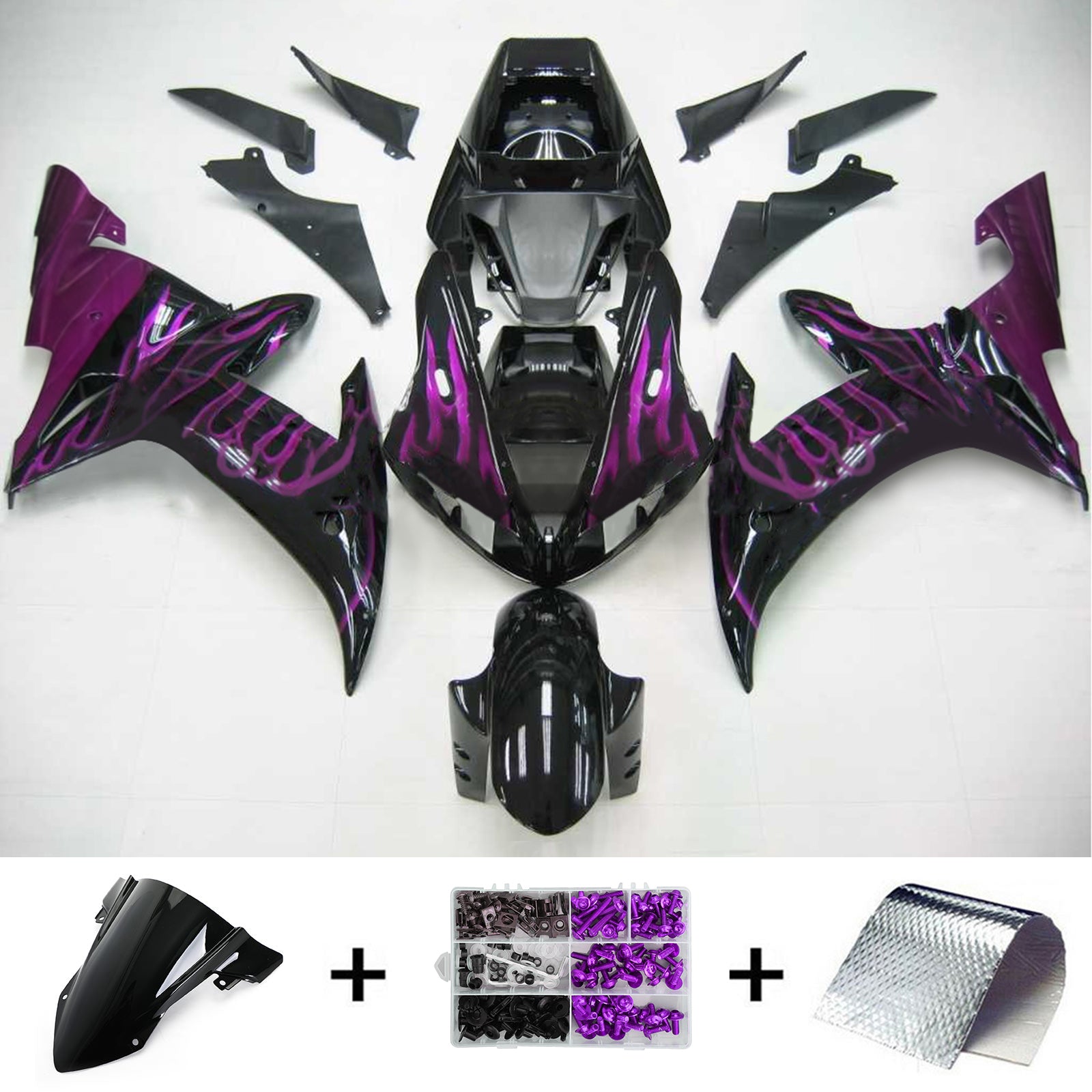 Kit de carénage 'injection carrosserie plastique ABS pour Yamaha YZF 1000 R1 2002-2003 générique