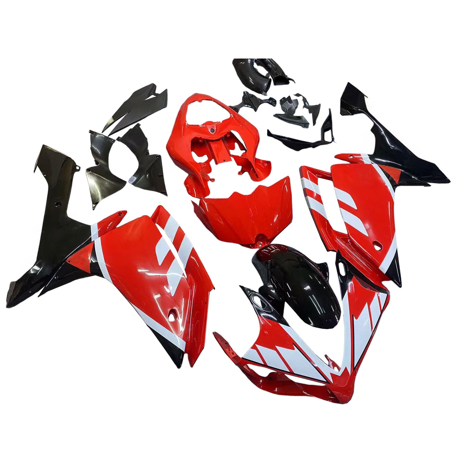 Carénages Amotopart 2007-2008 Yamaha YZF-R1 Rouge Noir Santander Bank Generic