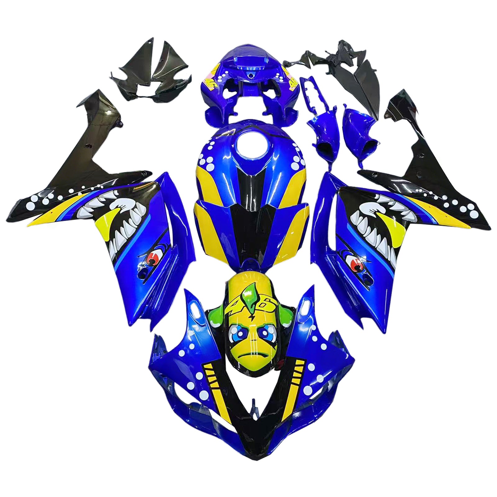 Amotopart Kuipset Yamaha YZF 1000 R1 2007-2008 ABS Kunststof Carrosserie