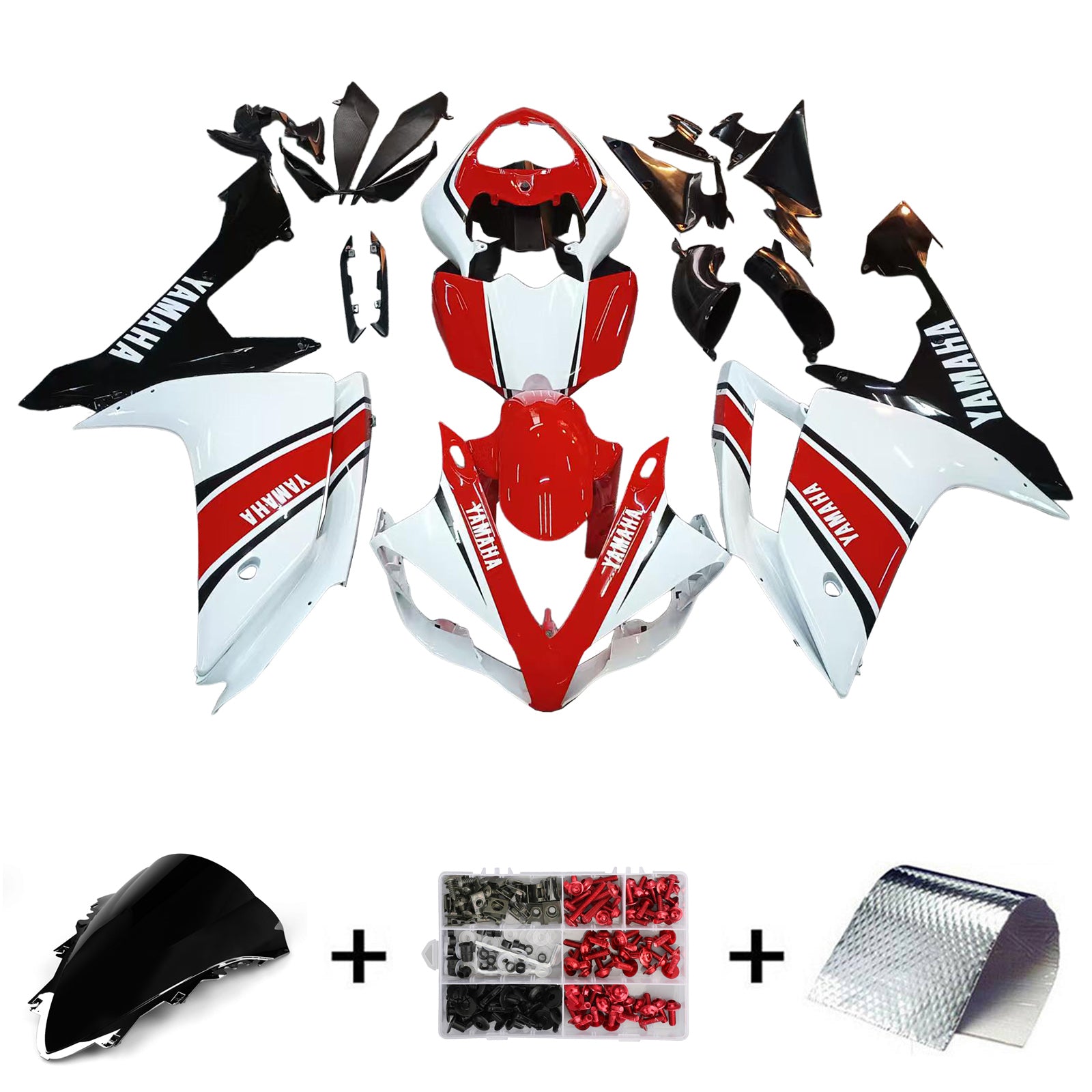 Amotopart Kit Carénage Yamaha YZF 1000 R1 2007-2008 Carrosserie Plastique ABS