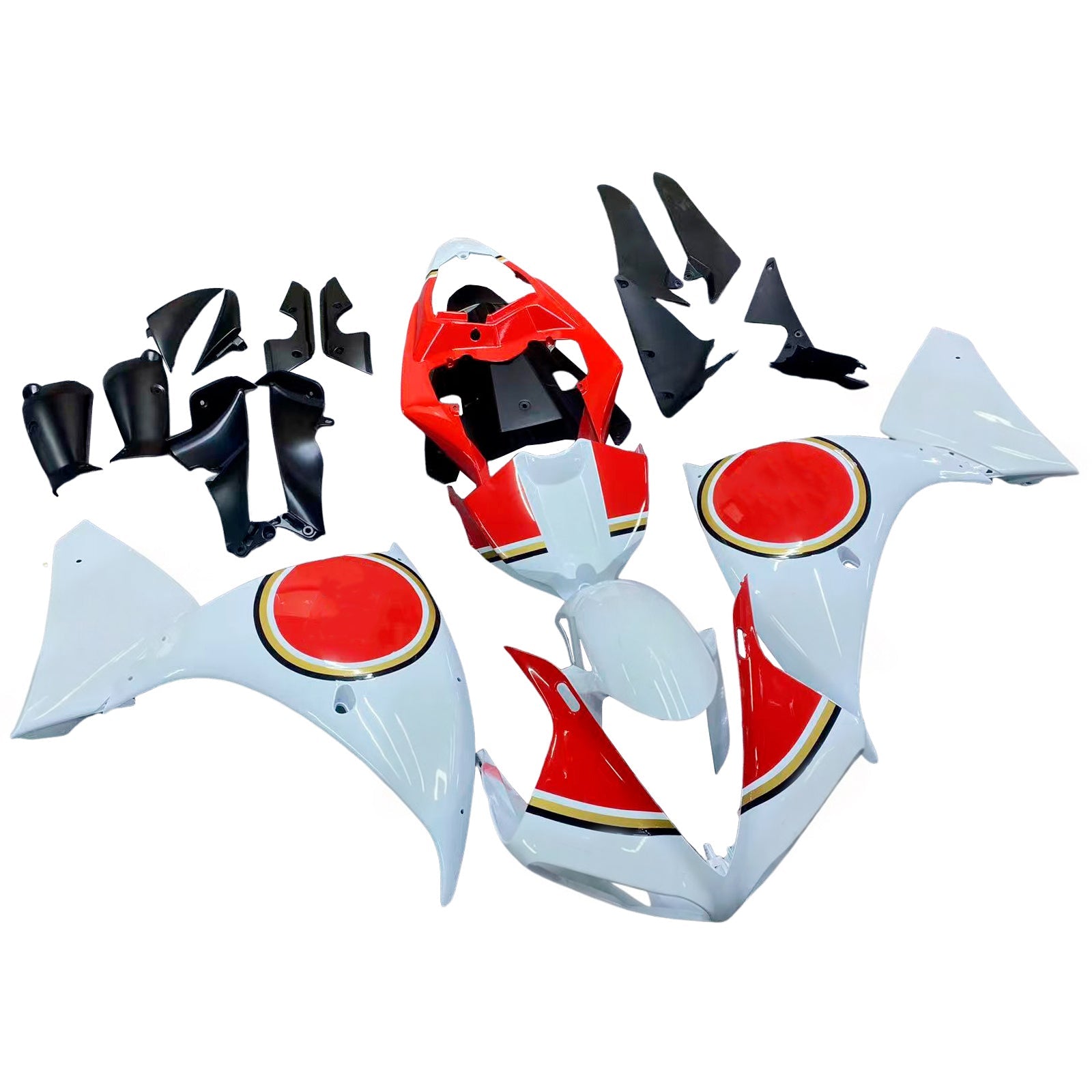 Amotopart Fairings 2009-2011 Yamaha YZF-R1 valkoinen punainen Lucky Strike R1 yleinen