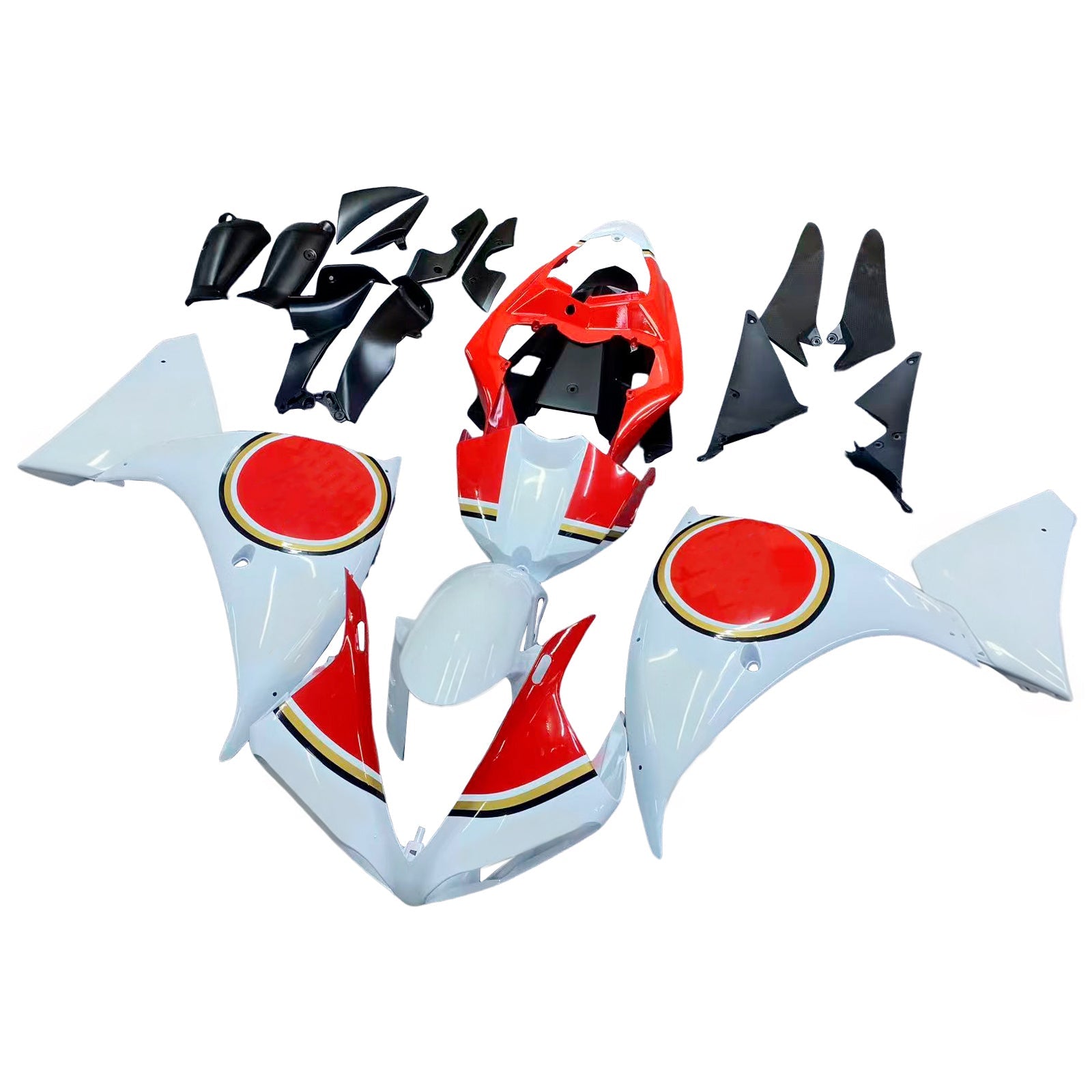 Amotopart Fairings 2009-2011 Yamaha YZF-R1 valkoinen punainen Lucky Strike R1 yleinen