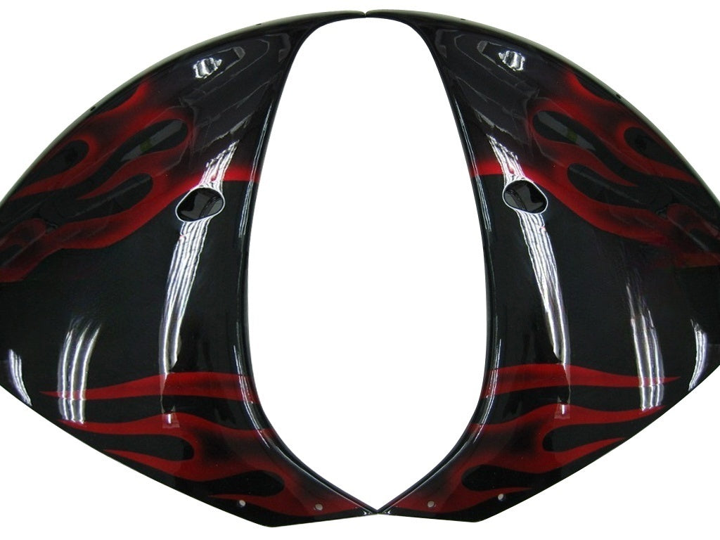 Owiewki Amotopart 2009-2011 Yamaha YZF-R1 czarno-czerwone płomienie ogólne
