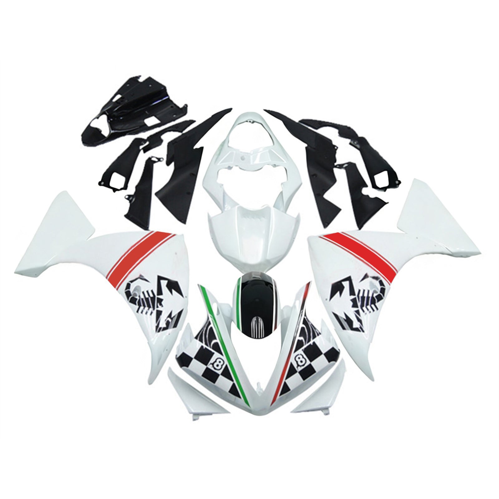 Amotopart Yamaha YZF 1000 R1 2009-2011 Kit Carénage Carrosserie Plastique ABS