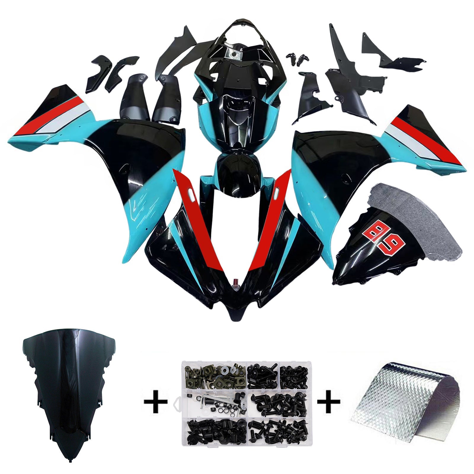 Kit de carénage par injection , carrosserie en plastique ABS Pour Yamaha YZF 1000 R1 2012-2014
