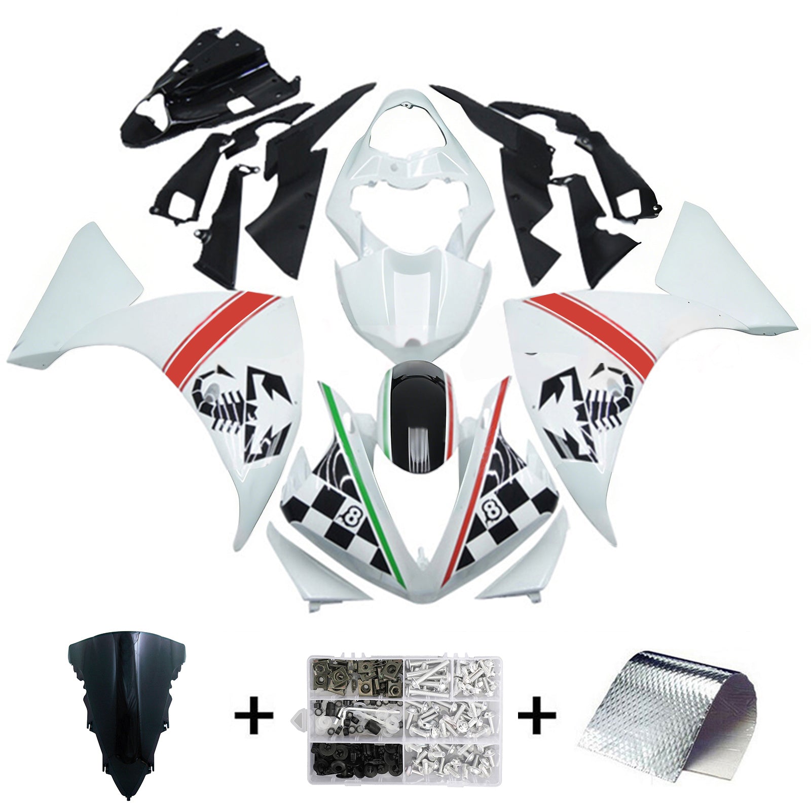 Kit de carénage d'injection Yamaha YZF-R1 2012-2014, carrosserie en plastique ABS