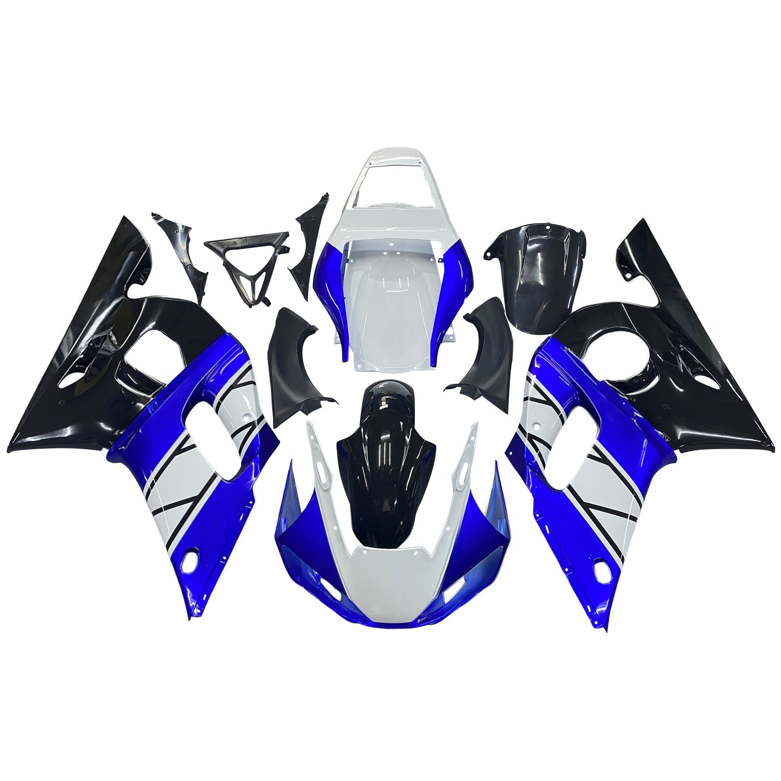 Carénages Amotopart 1998-2002 Yamaha YZF-R6 Bleu Noir Champions R6 Generic