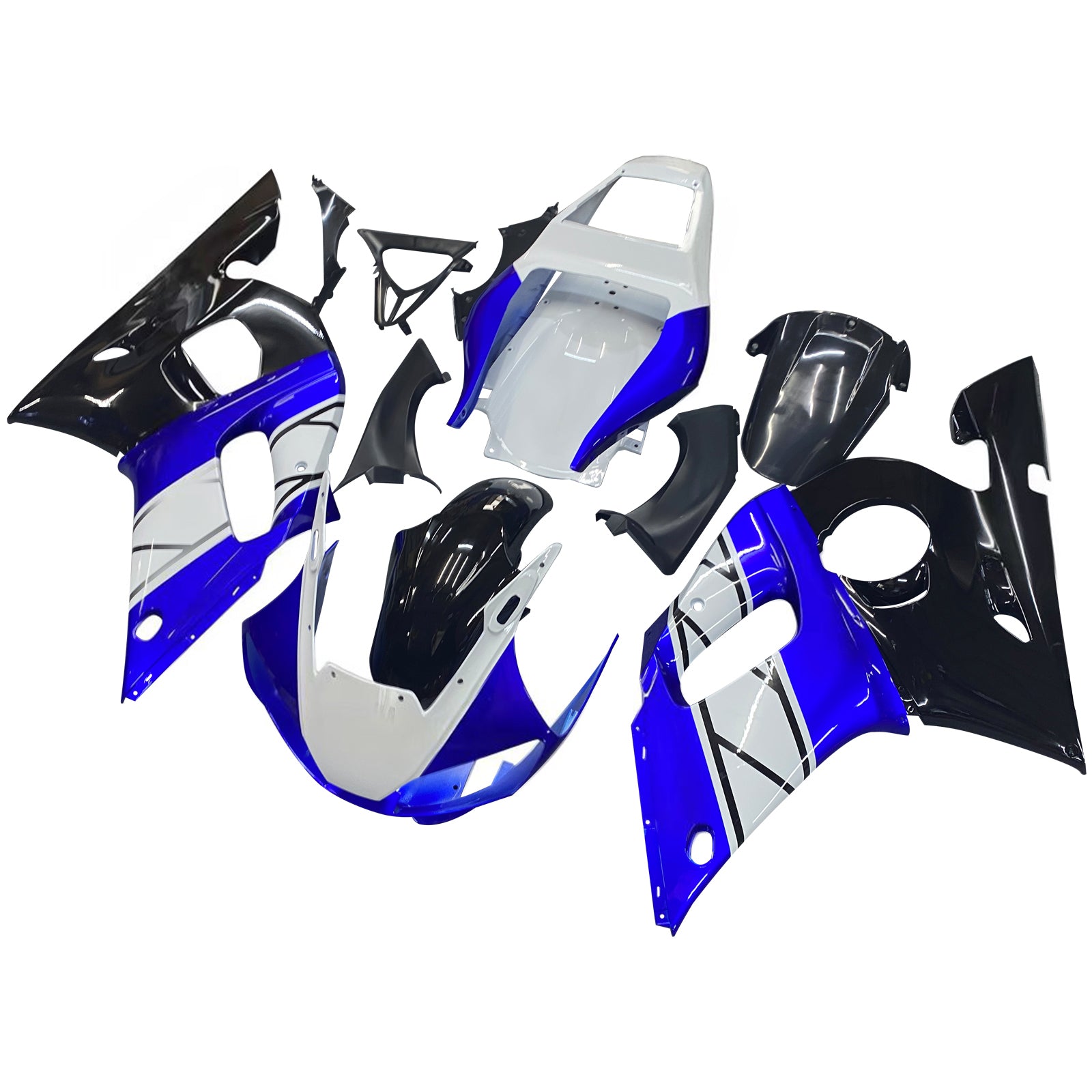 Carénages Amotopart 1998-2002 Yamaha YZF-R6 Bleu Noir Champions R6 Generic
