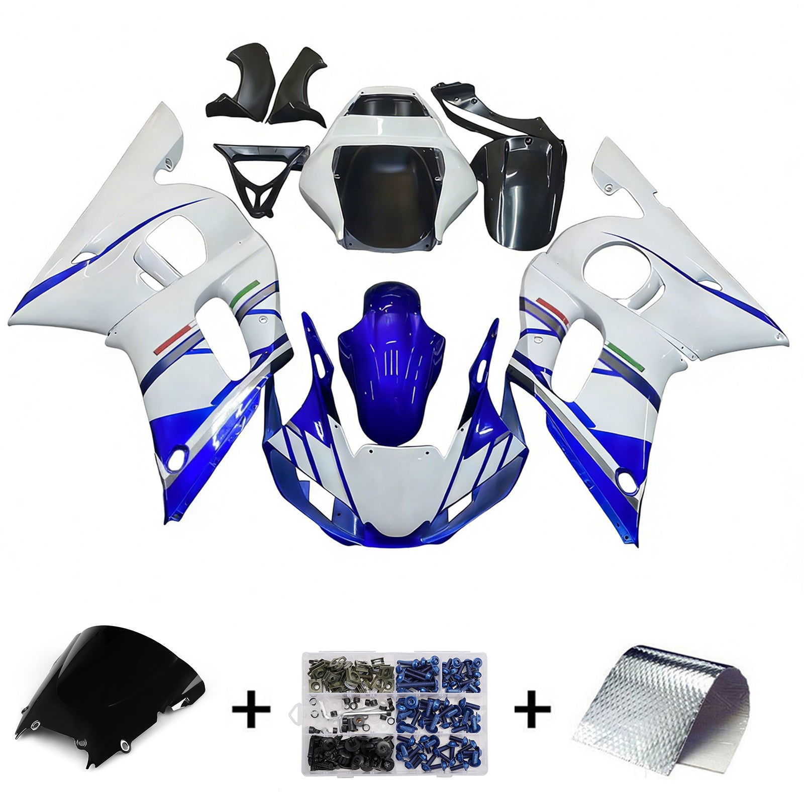 Kit de carénage par injection , carrosserie en plastique ABS Pour Yamaha YZF 600 R6 1998-2002