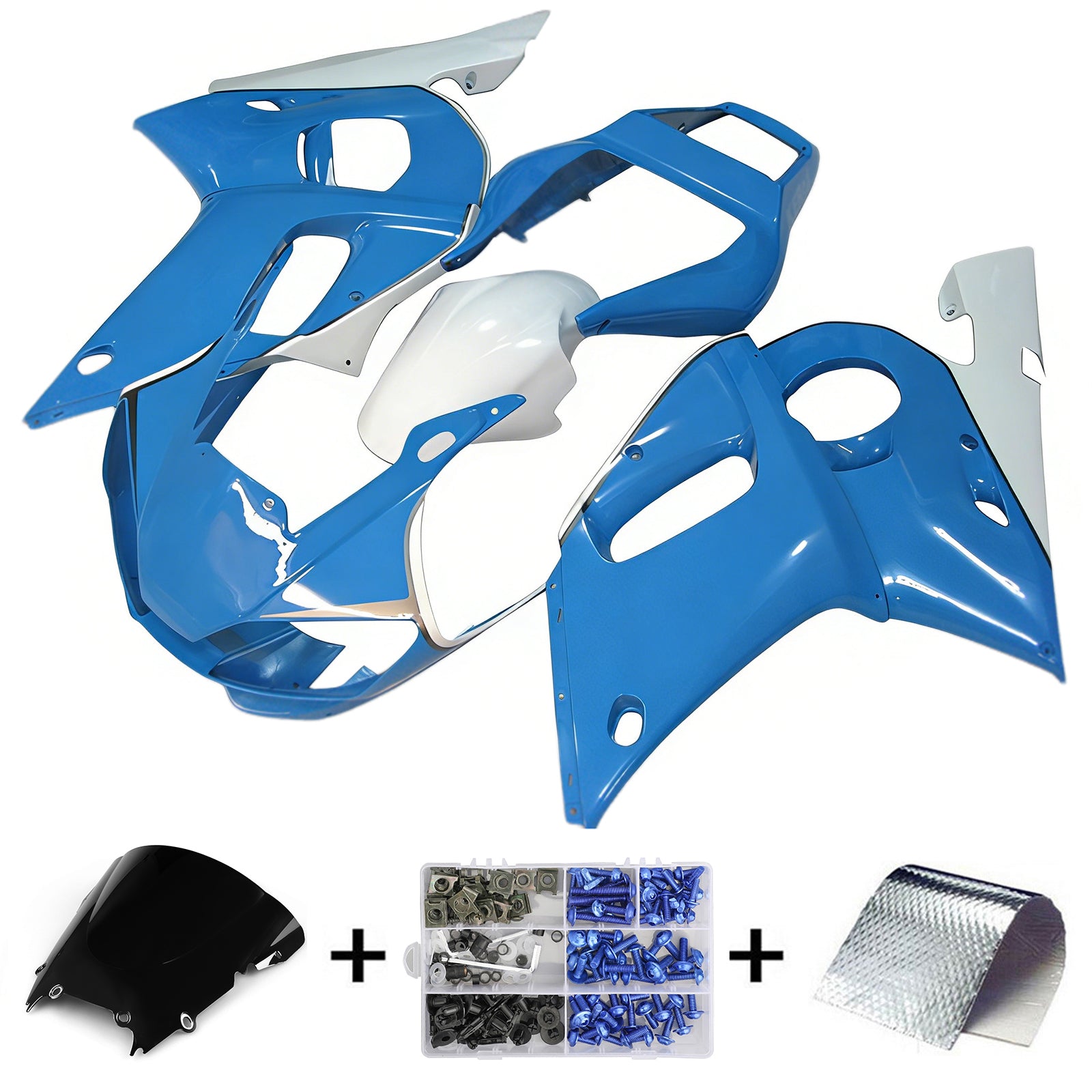 Amotopart Yamaha YZF 600 R6 1998-2002 ABS muovinen korin suojasarja