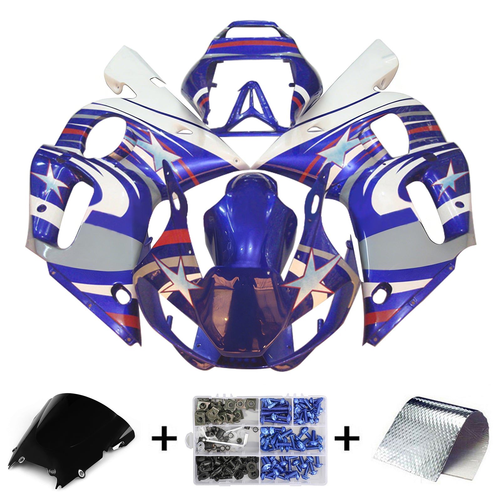 Amotopart Yamaha YZF 600 R6 1998-2002 ABS kunststof carrosseriekuipset