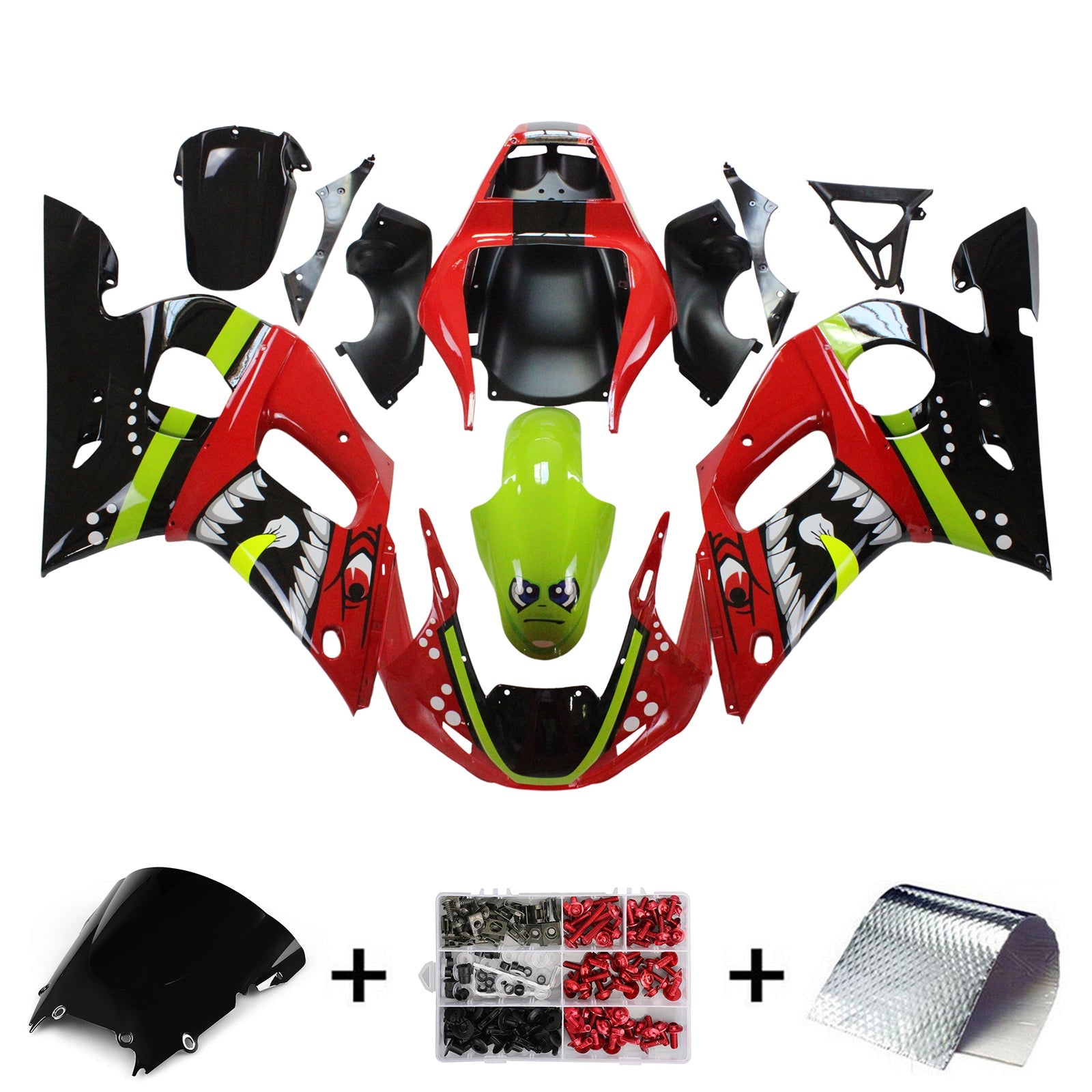 Kit carena Amotopart per Yamaha YZF 600 R6 1998-2002 Generico