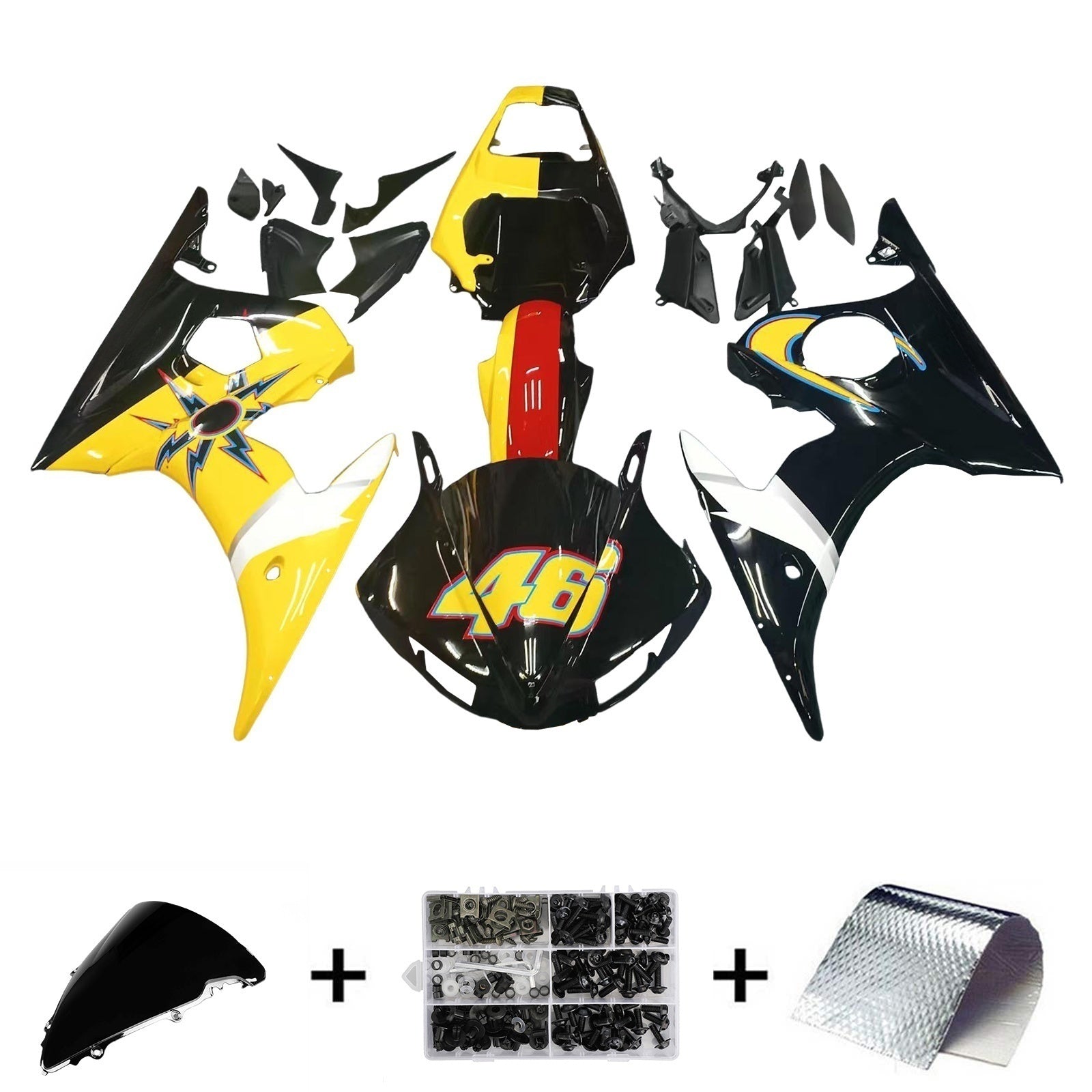 Kit de carénage d'injection de carrosserie pour yamaha yzf 600 R6 2003-2004 R6S 2006-2009