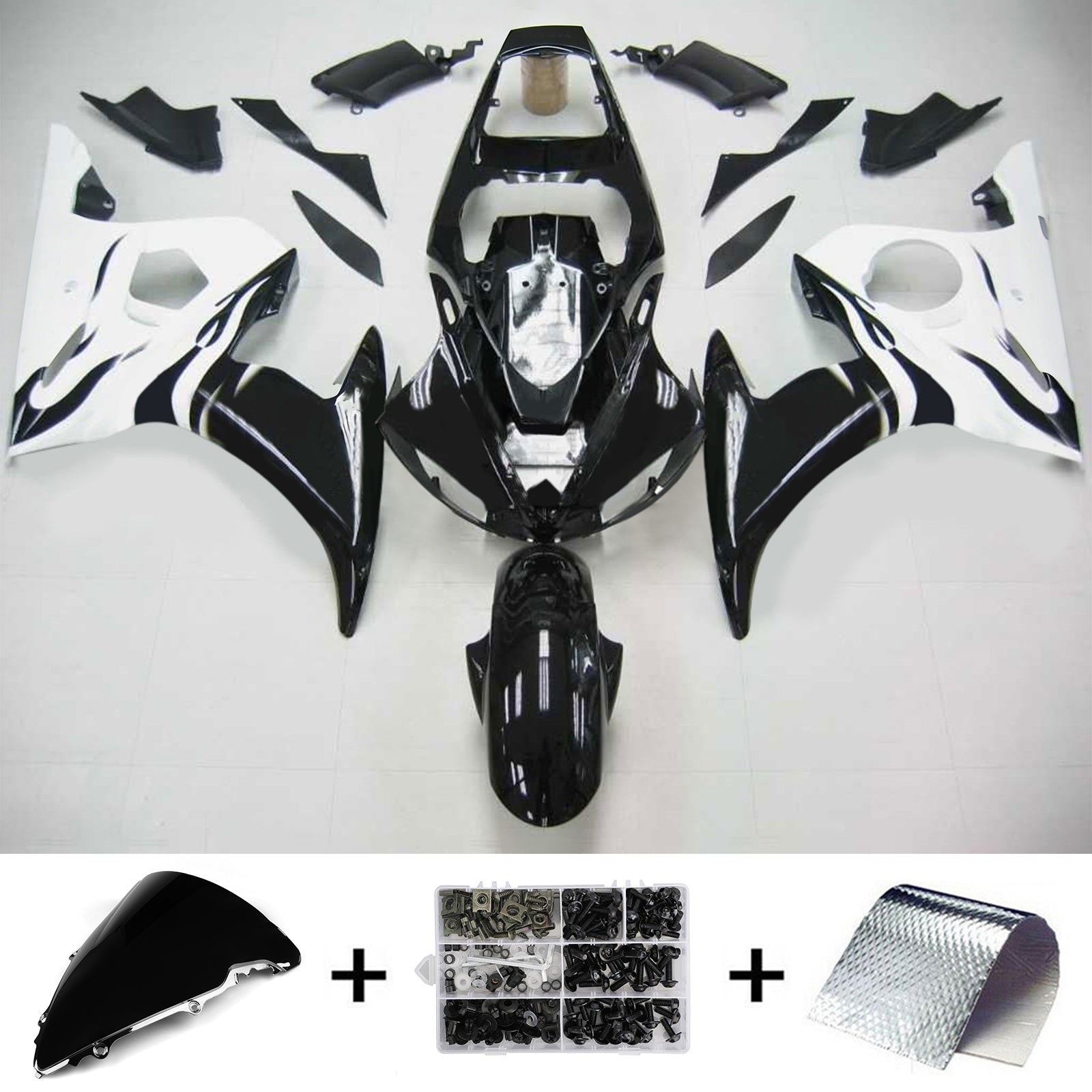 Kit de carénage Amotopart pour Yamaha YZF 600 R6 2003-2004 R6S 2006-2009