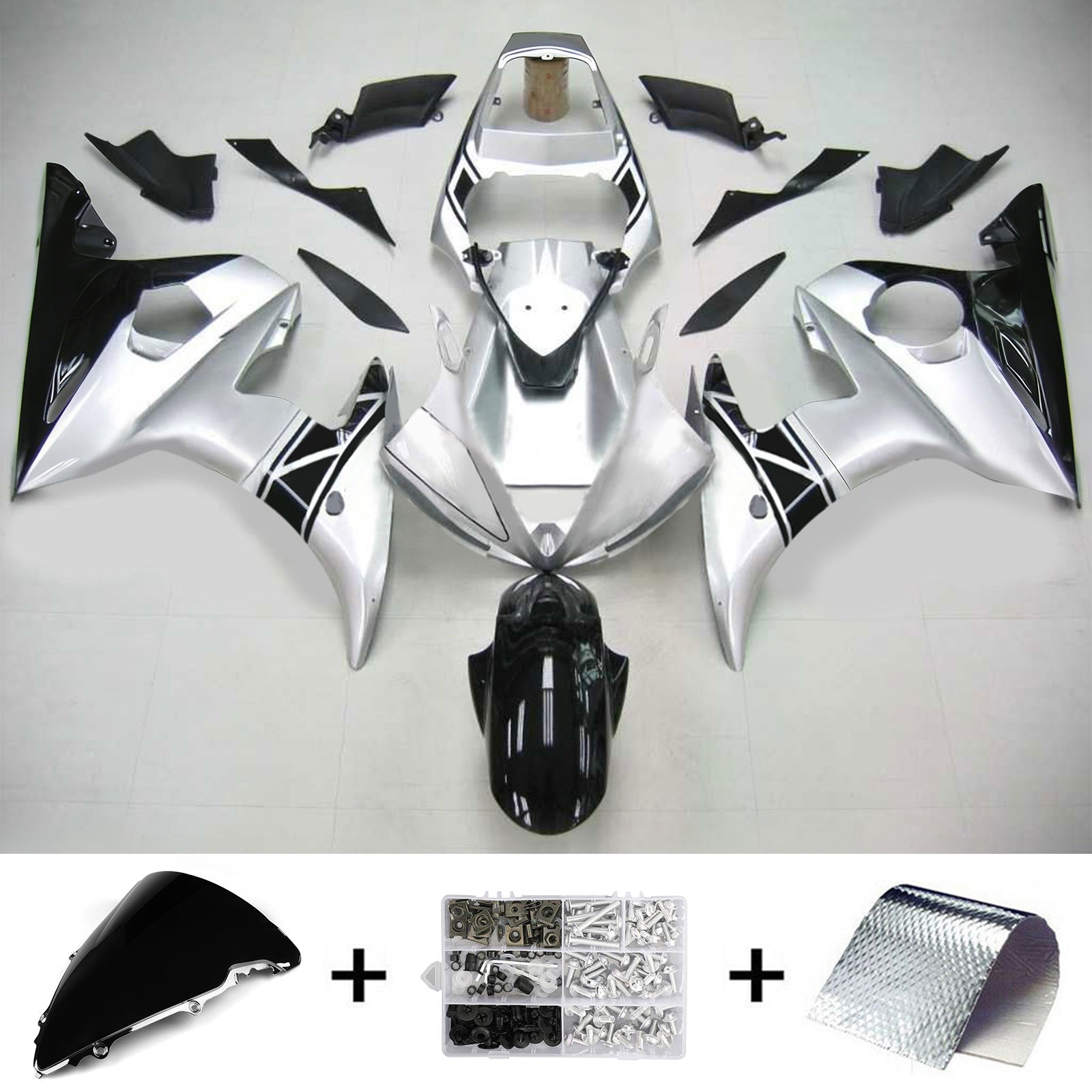 Kit de carénage Amotopart pour Yamaha YZF 600 R6 2003-2004 R6S 2006-2009