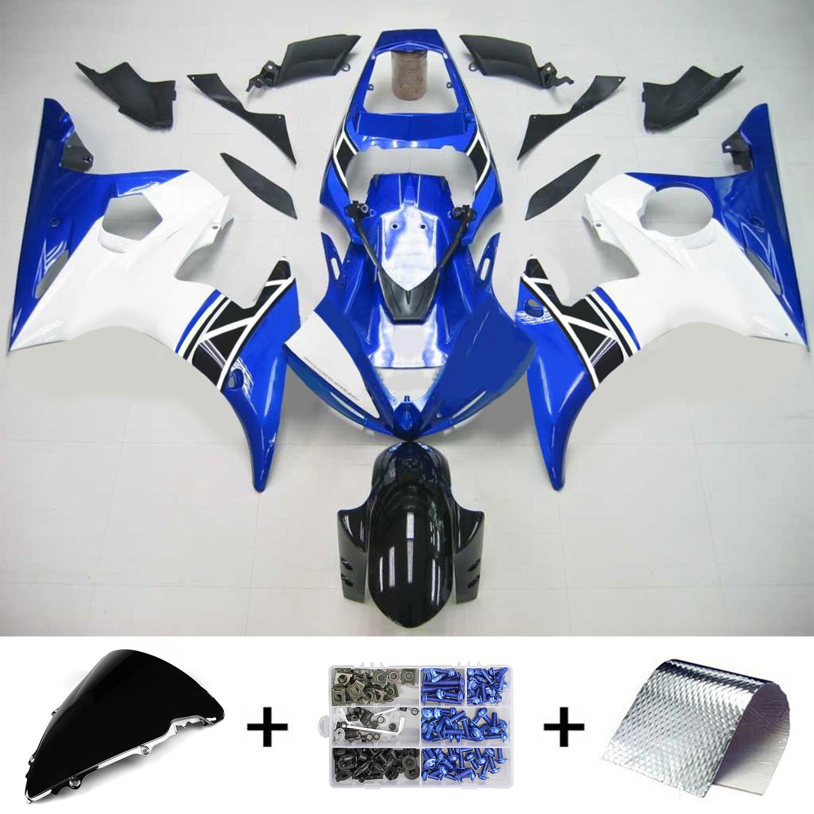 Kit de carénage Amotopart pour Yamaha YZF 600 R6 2003-2004 R6S 2006-2009