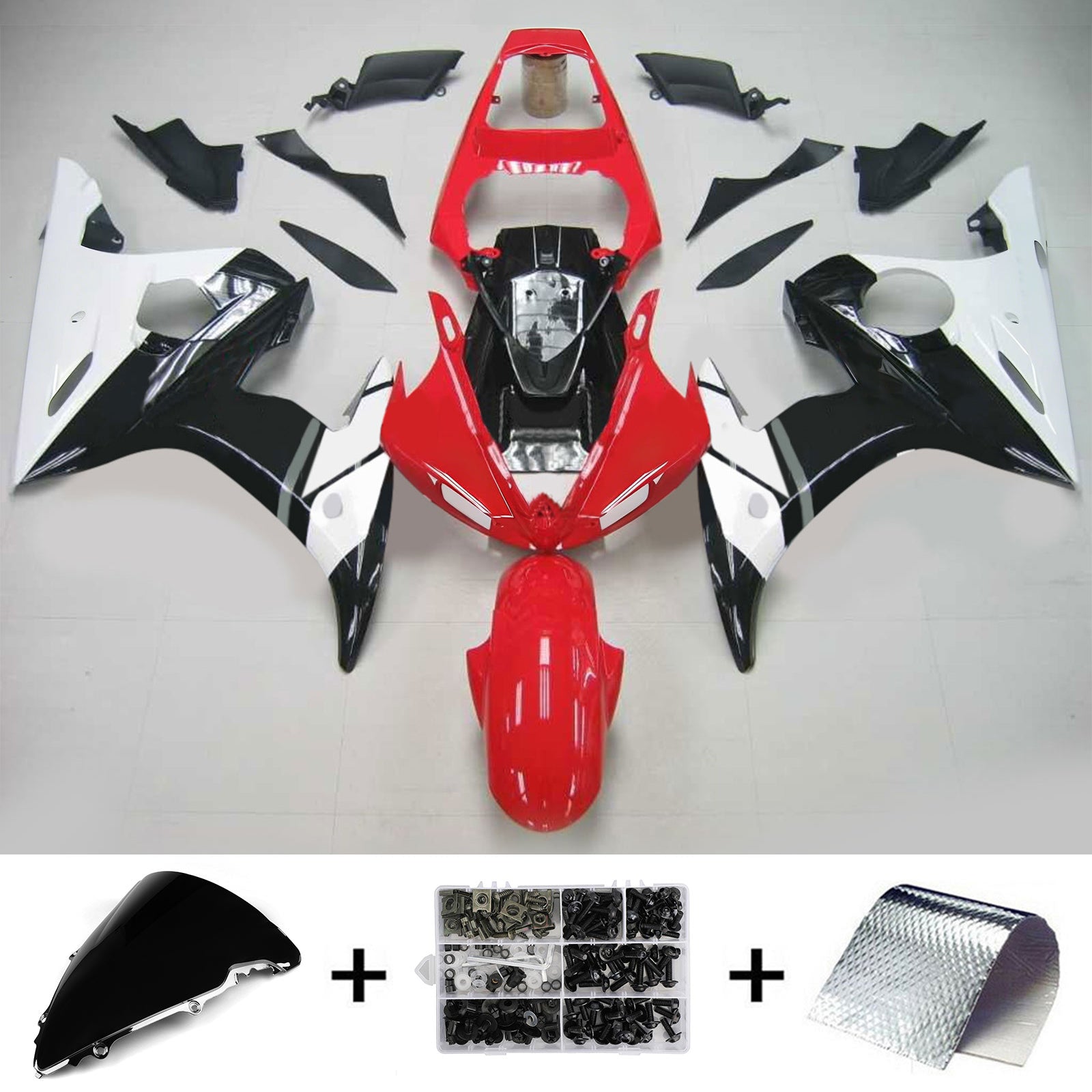 Kit de carénage Amotopart pour Yamaha YZF 600 R6 2003-2004 R6S 2006-2009