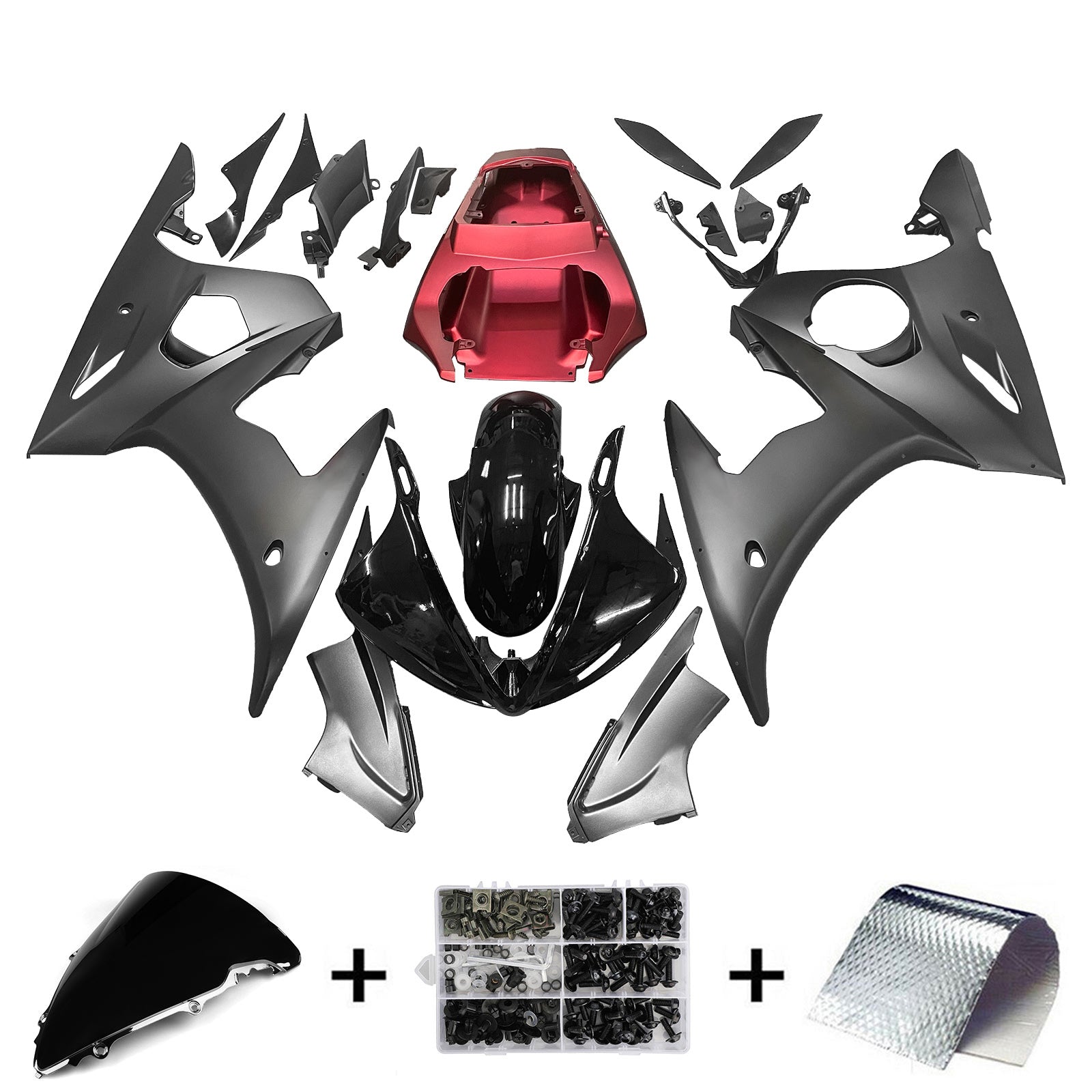 Kit de carénage Amotopart pour Yamaha YZF 600 R6 2003-2004 R6S 2006-2009