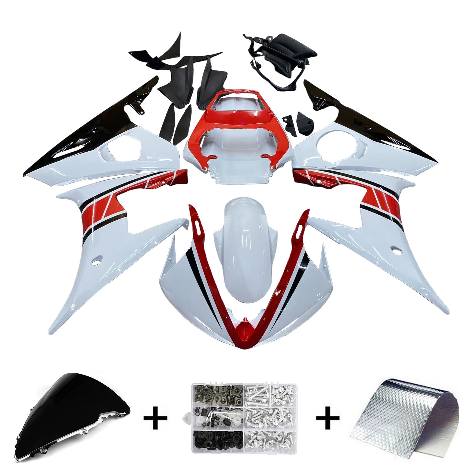 Amotopart Fairing Zestaw dla Yamaha YZF 600 R6 2003-2004 R6S 2006-2009