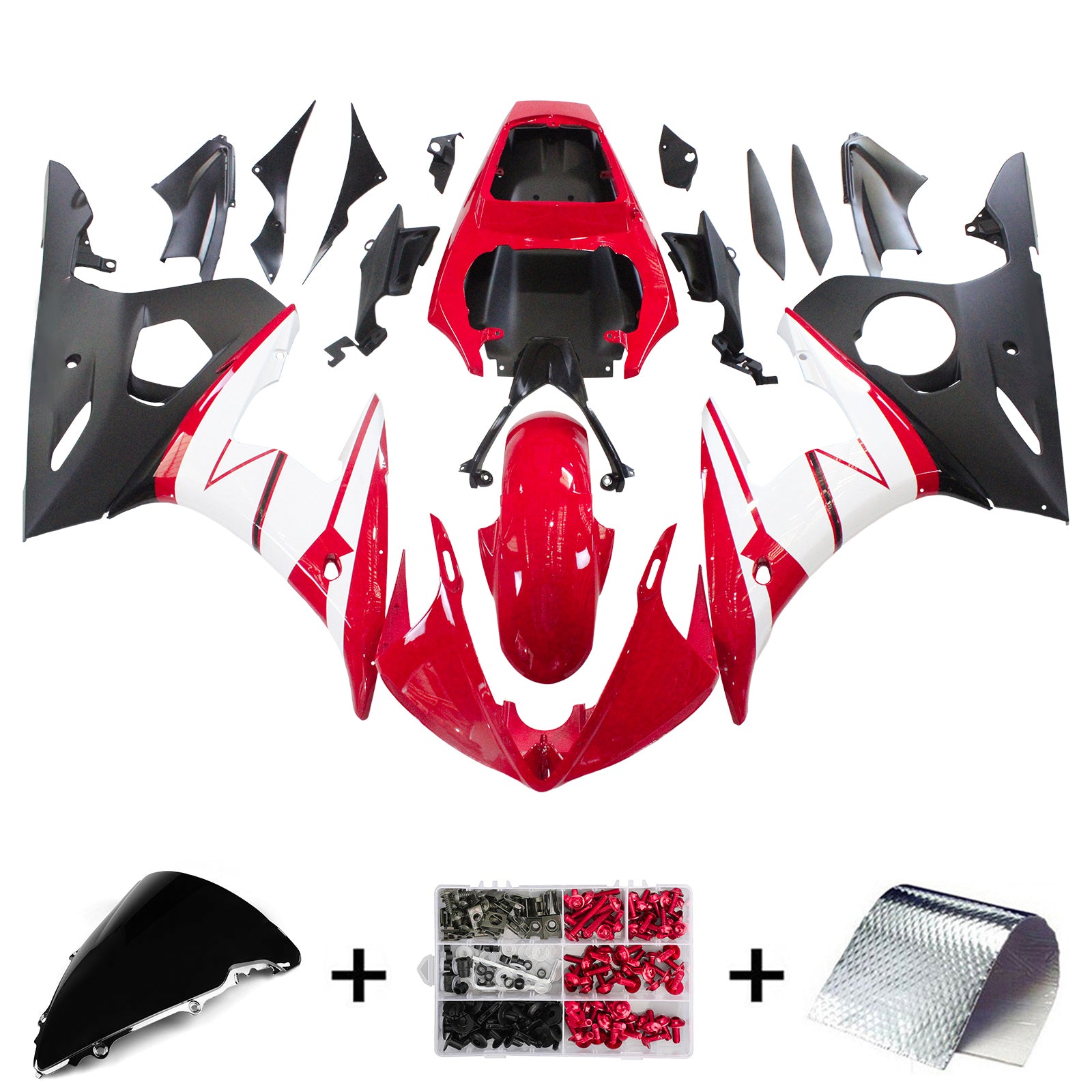 Kit de carénage Amotopart pour Yamaha YZF 600 R6 2003-2004 R6S 2006-2009