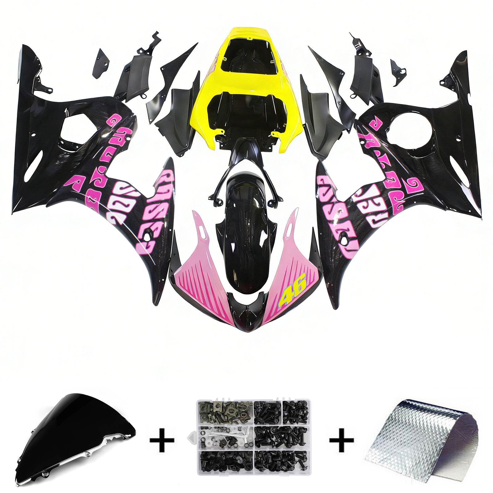 Kit de carénage Amotopart pour Yamaha YZF 600 R6 2003-2004 R6S 2006-2009