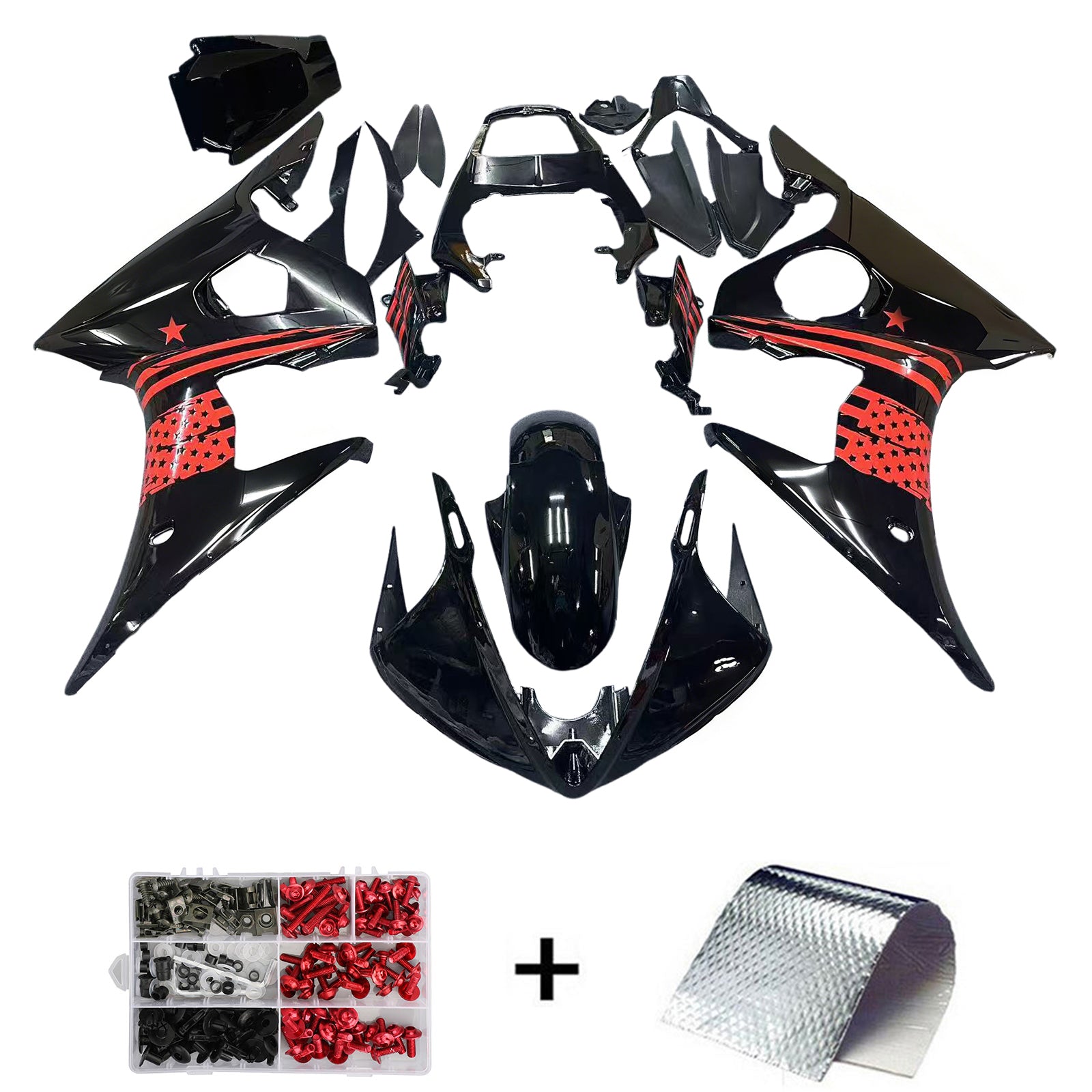 Kit de carénage Amotopart pour Yamaha YZF 600 R6 2003-2004 R6S 2006-2009