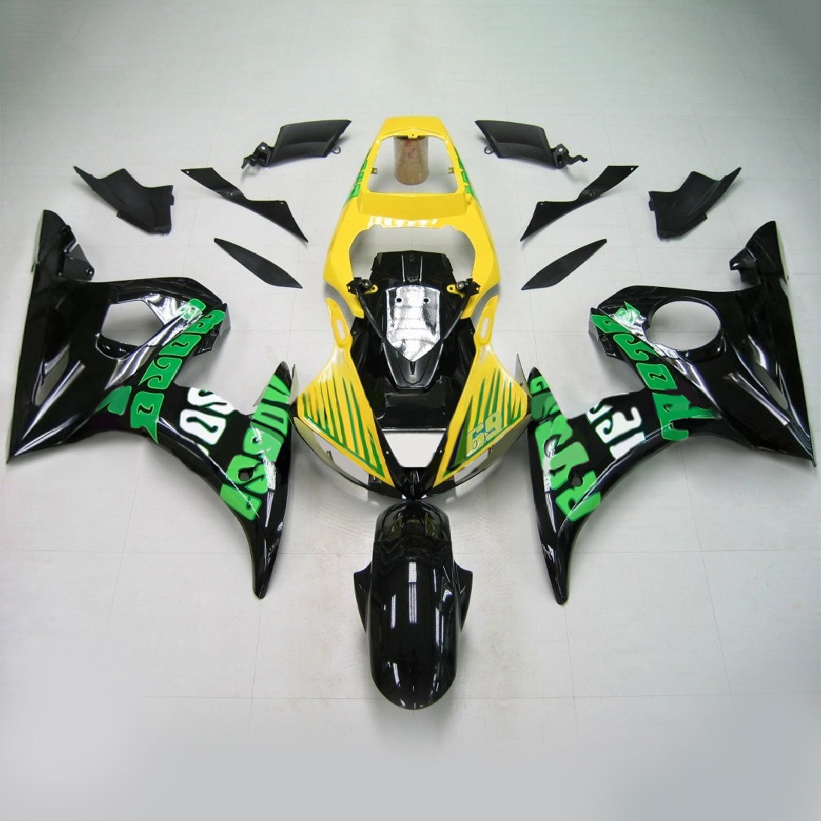 Kit de carénage Amotopart pour Yamaha YZF 600 R6 2003-2004 R6S 2006-2009