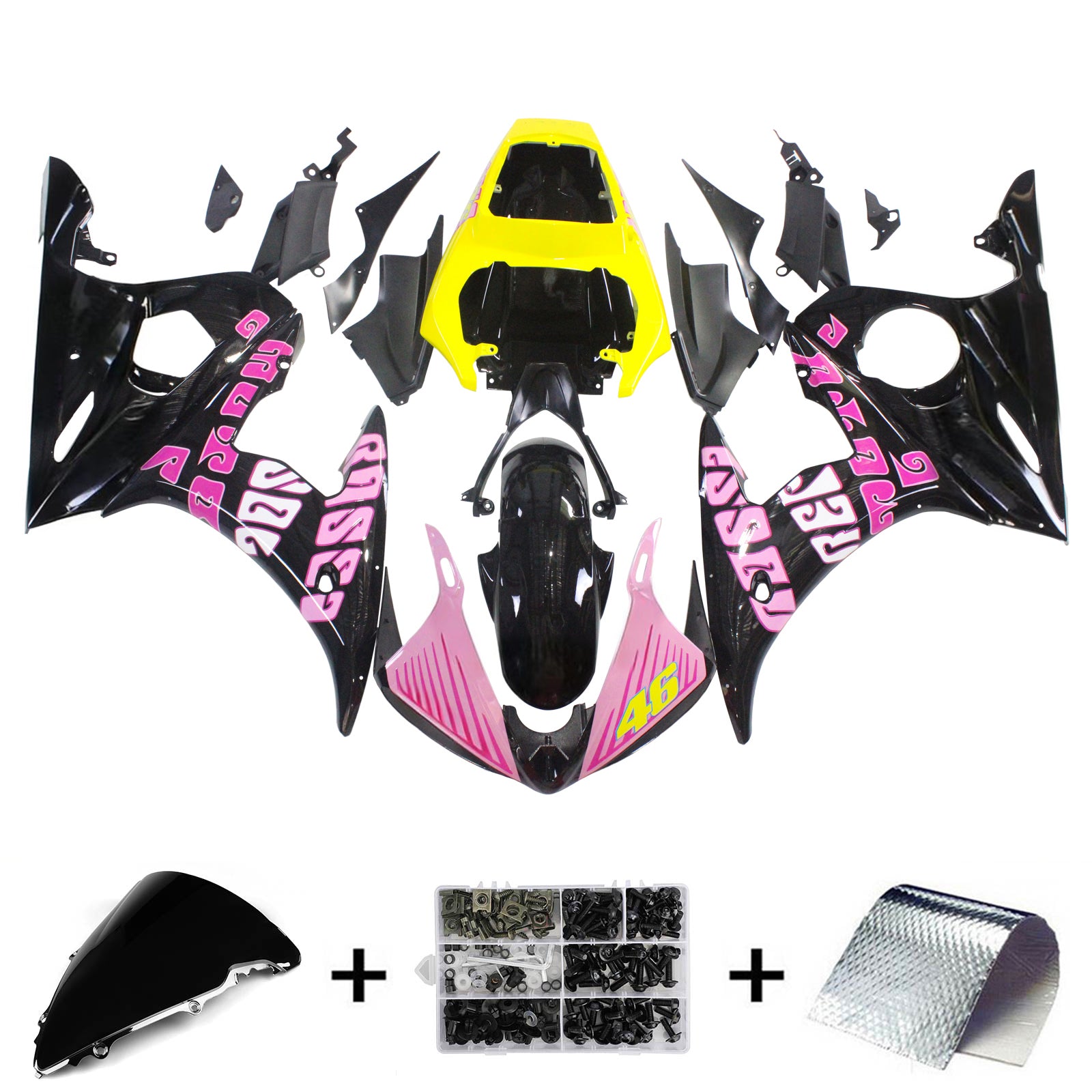 Kit de carénage Amotopart pour Yamaha YZF 600 R6 2005 générique