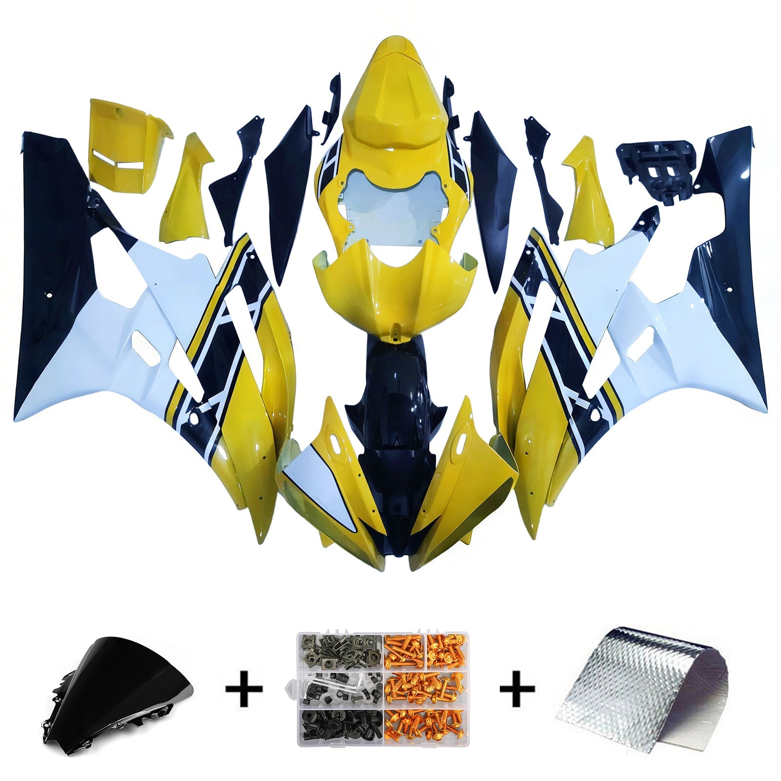 Amotopart Yamaha YZF 600 R6 2006-2007 ABS muovinen korin suojasarja