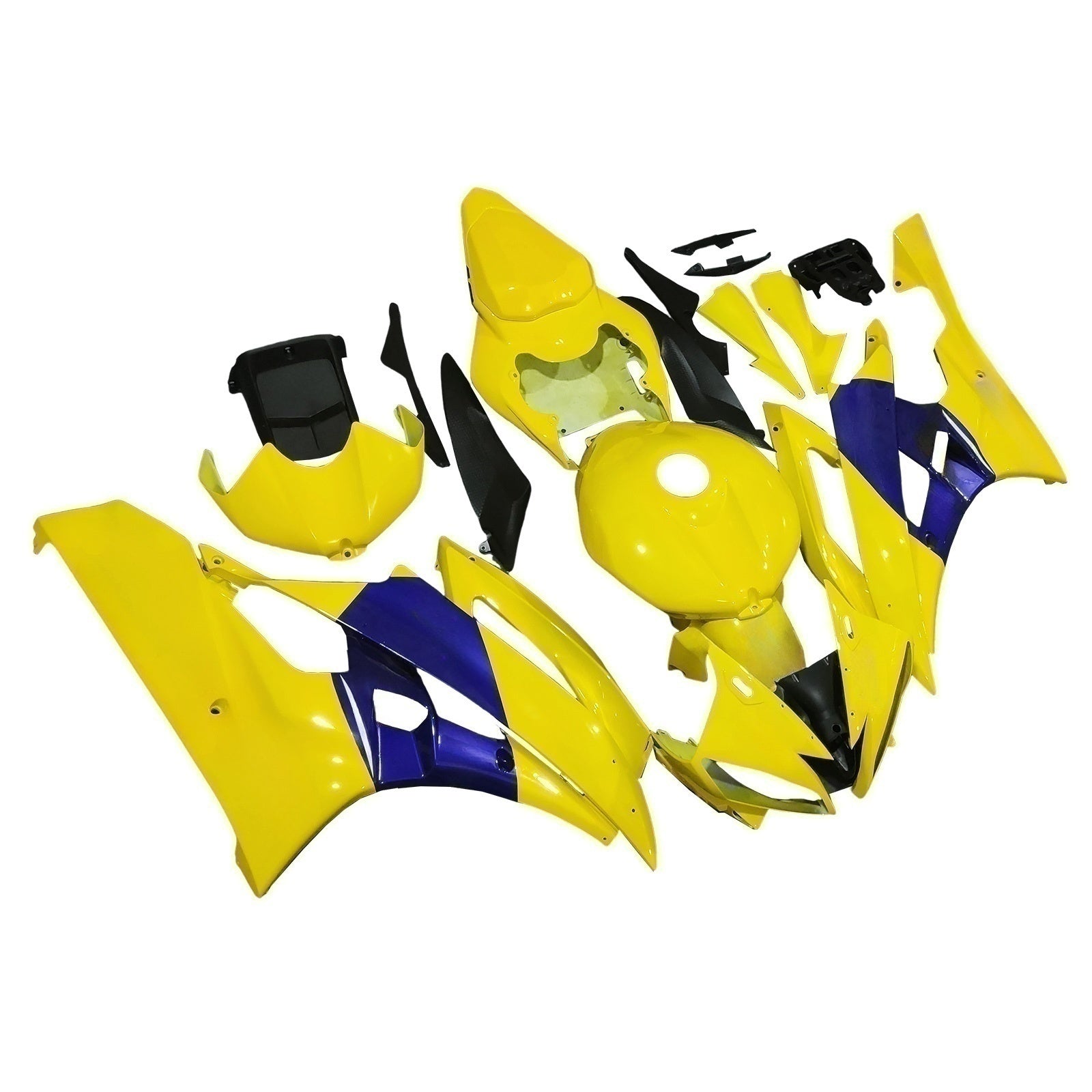 Carénages Amotopart 2006-2007 Yamaha YZF-R6 Jaune Bleu No.46 Camel R6 Generic