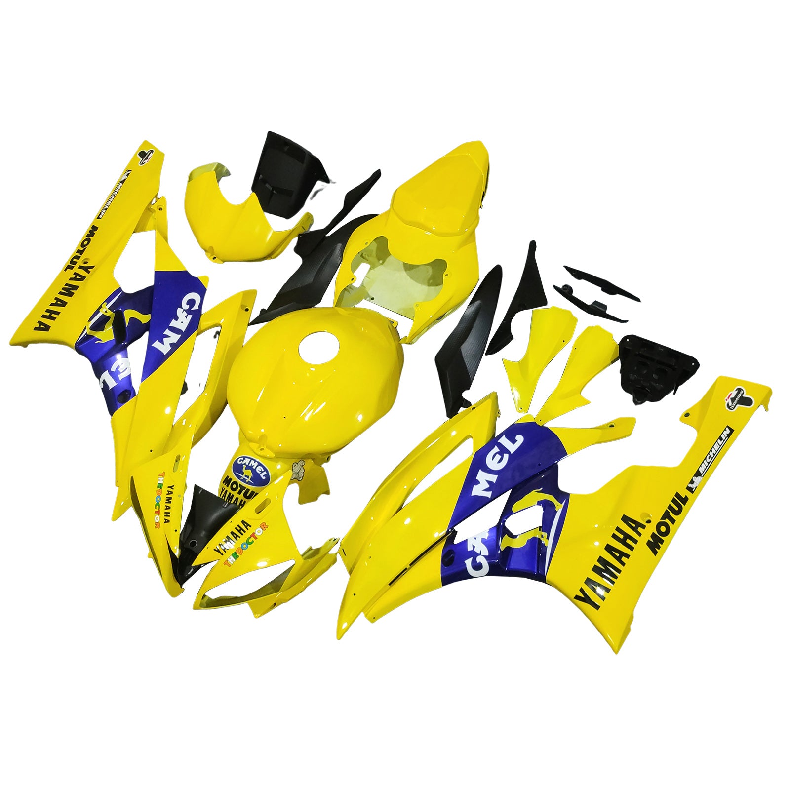 Amotopart stroomlijnkappen 2006-2007 Yamaha YZF-R6 geel blauw nr. 46 Camel R6 generiek