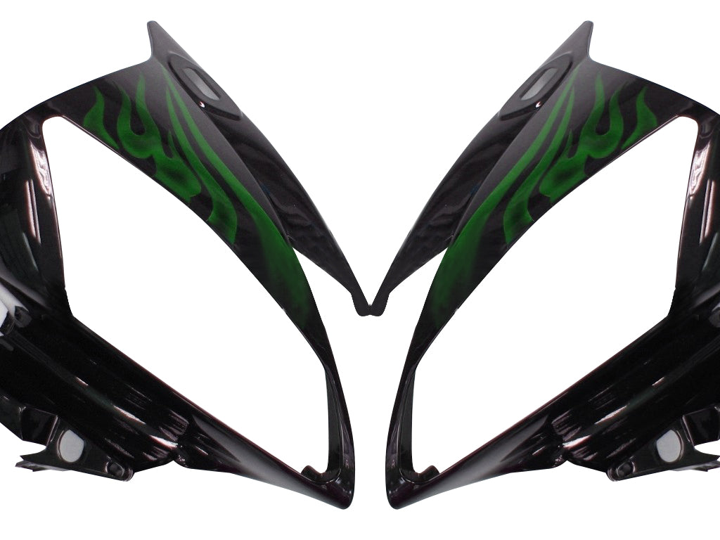 Amotopart stroomlijnkappen 2006-2007 Yamaha YZF-R6 zwart en groene vlam R6 generiek