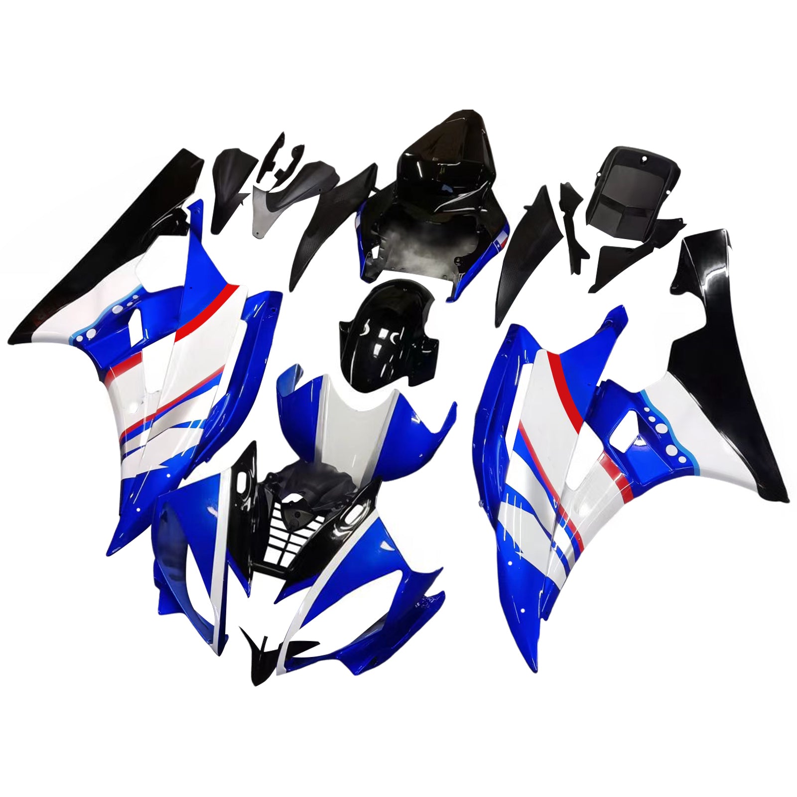 Carénages Amotopart 2006-2007 Yamaha YZF-R6 Bleu Noir Sterilgard R6 Generic