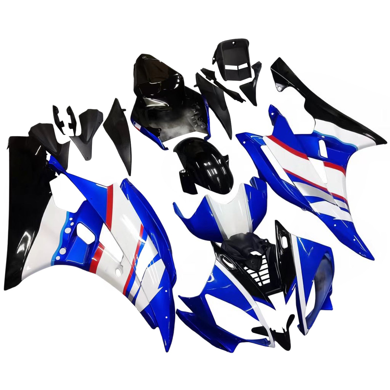 Carénages Amotopart 2006-2007 Yamaha YZF-R6 Bleu Noir Sterilgard R6 Generic